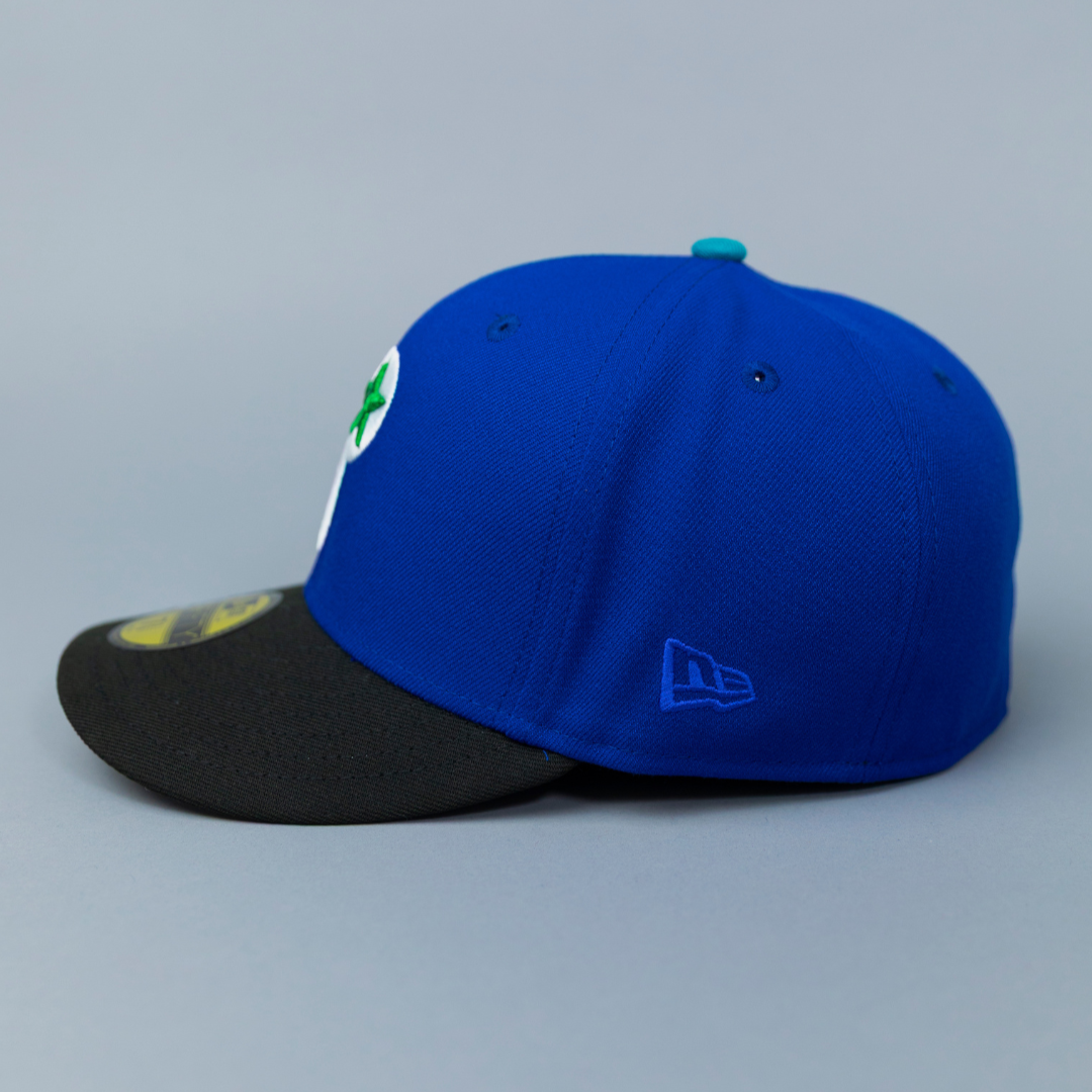 NEW ERA EXCLUSIVE 59FIFTY BLUE/ BLACK PHILADELPHIA PHILLIES W/ 1996 ALL STAR GAME PATCH