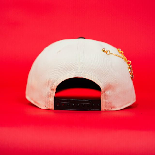 NEW ERA EXCLUSIVE 9FIFTY A-FRAME CHROME/ BROWN ATLANTA BRAVES SNAPBACK W/ 1999 WORLD SERIES SIDE PATCH