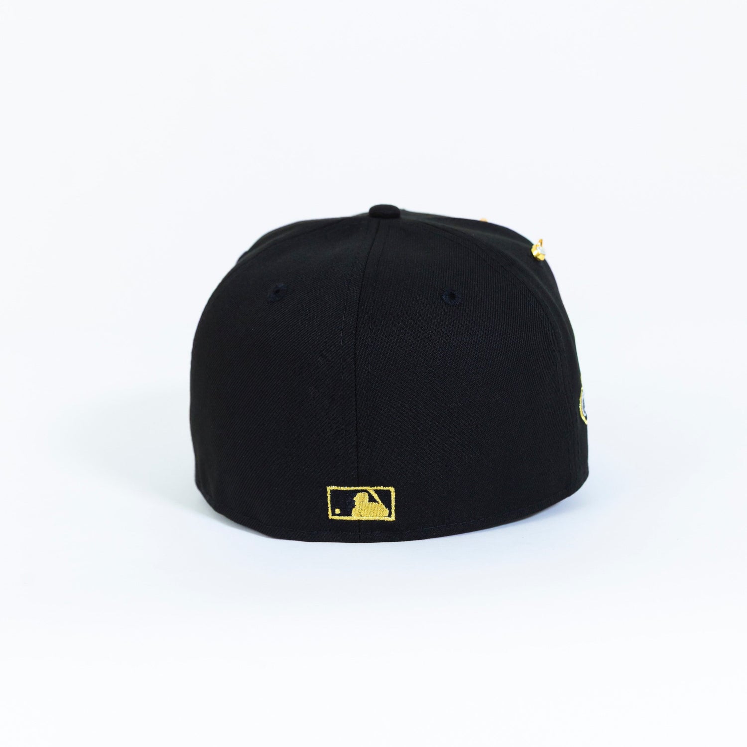 NEW ERA EXCLUSIVE 59FIFTY BLACK LOS ANGELES DODGERS SCRIPT W/ CHAMPIONS SIDE PATCH