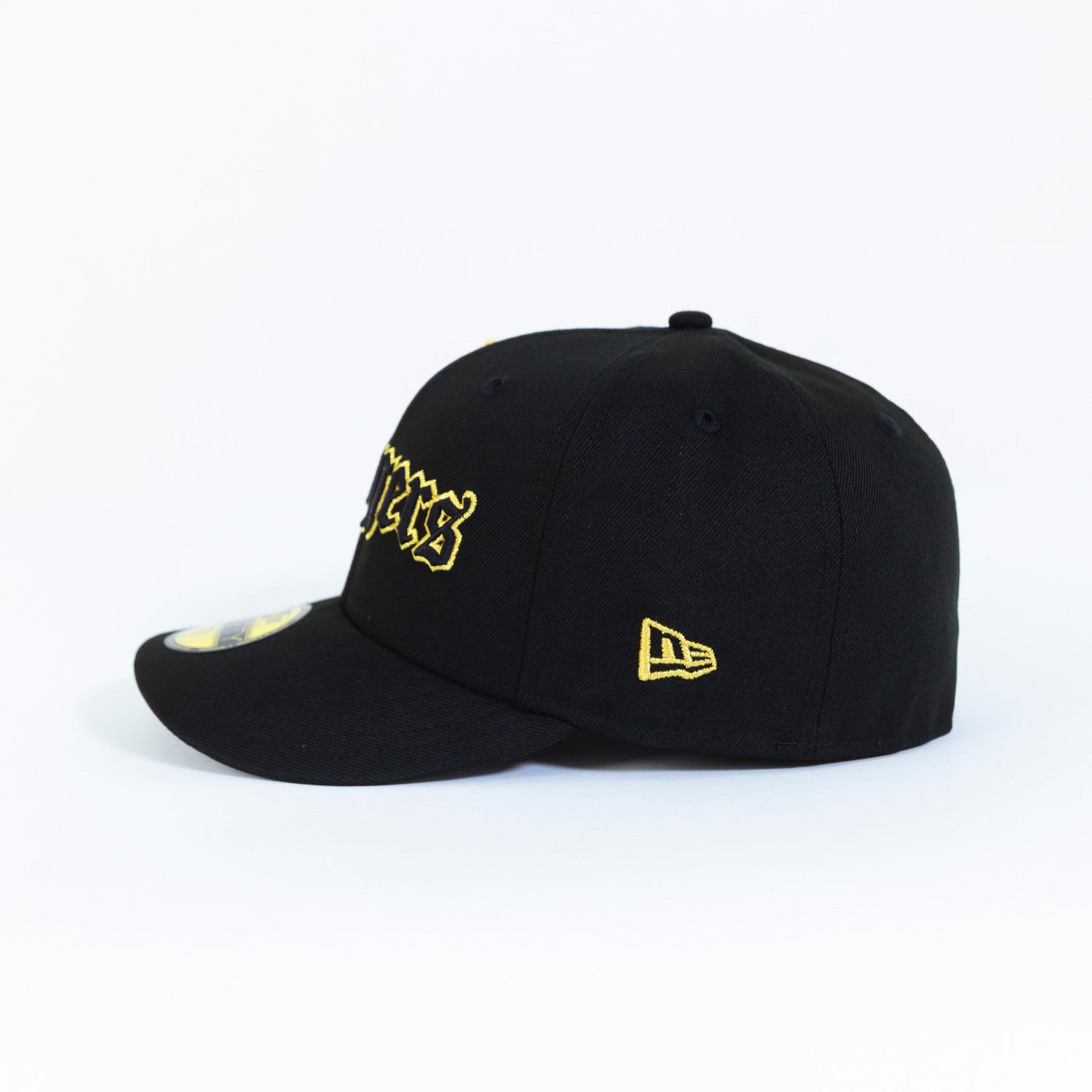 NEW ERA EXCLUSIVE 59FIFTY BLACK LOS ANGELES DODGERS SCRIPT W/ CHAMPIONS SIDE PATCH