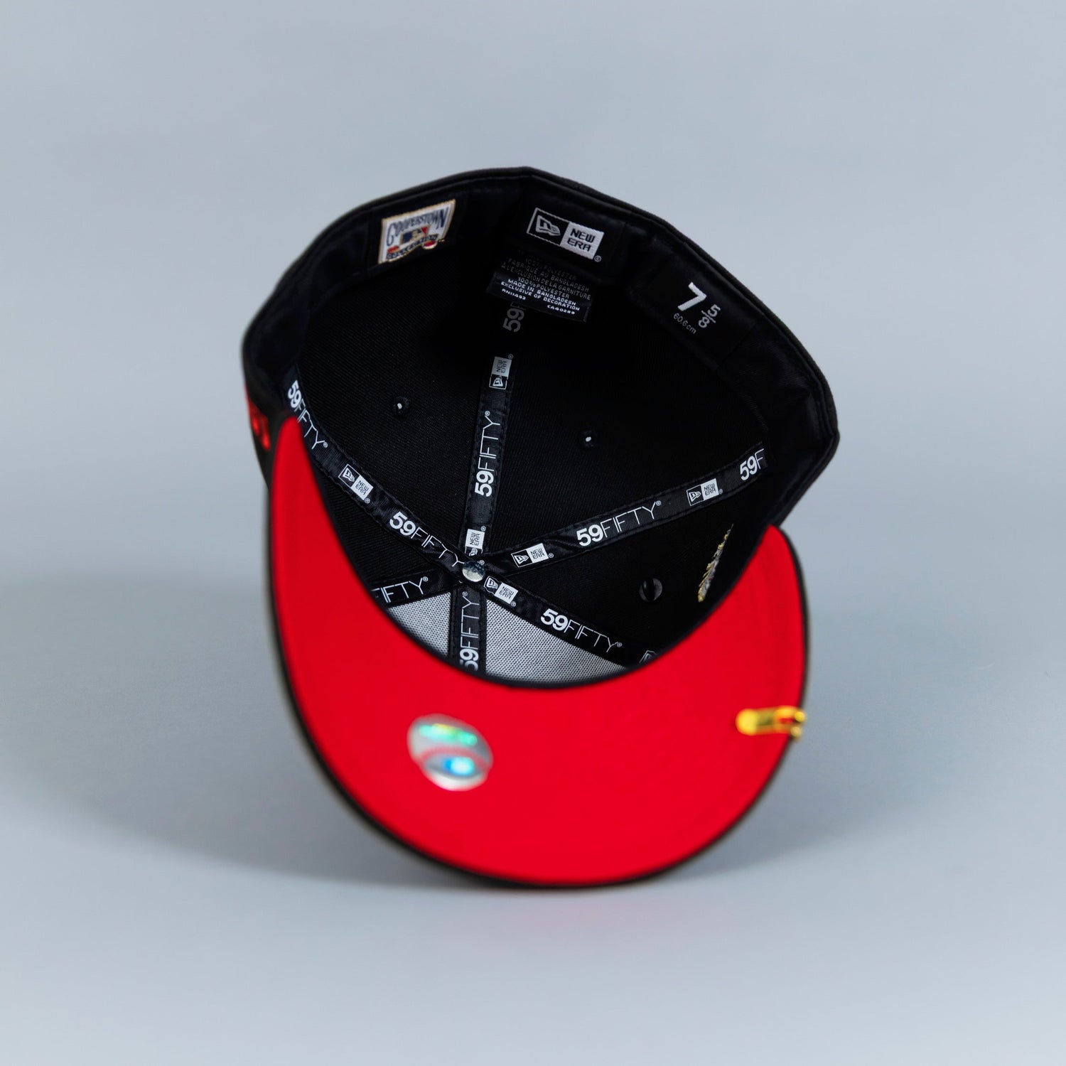 NEW ERA EXCLUSIVE 59FIFTY BLACK BALTIMORE ORIOLES W/ 50TH ANNIVERSARY PATCH