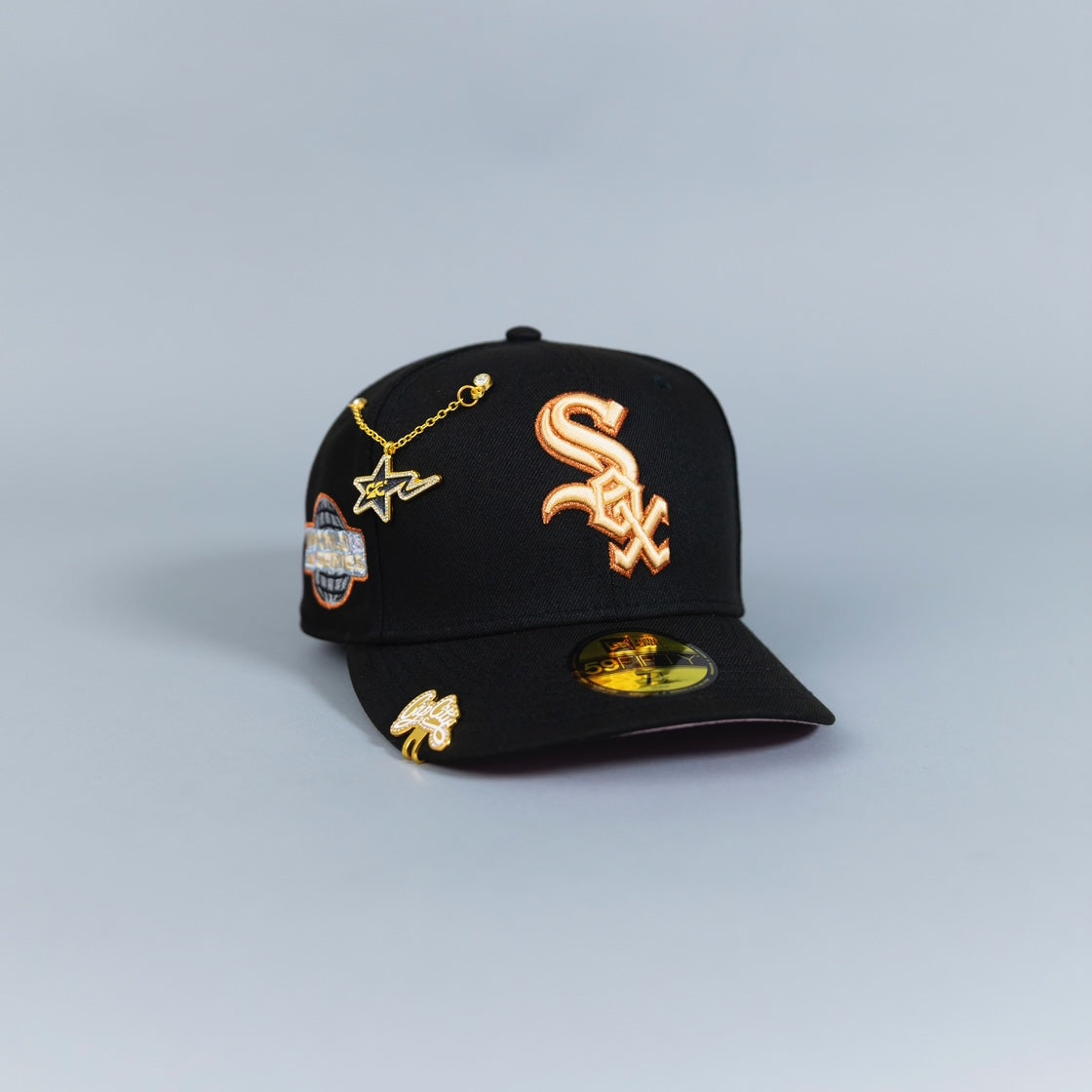 NEW ERA EXCLUSIVE 59FIFTY BLACK CHICAGO WHITE SOX W/ 2005 WORLD SERIES SIDE PATCH