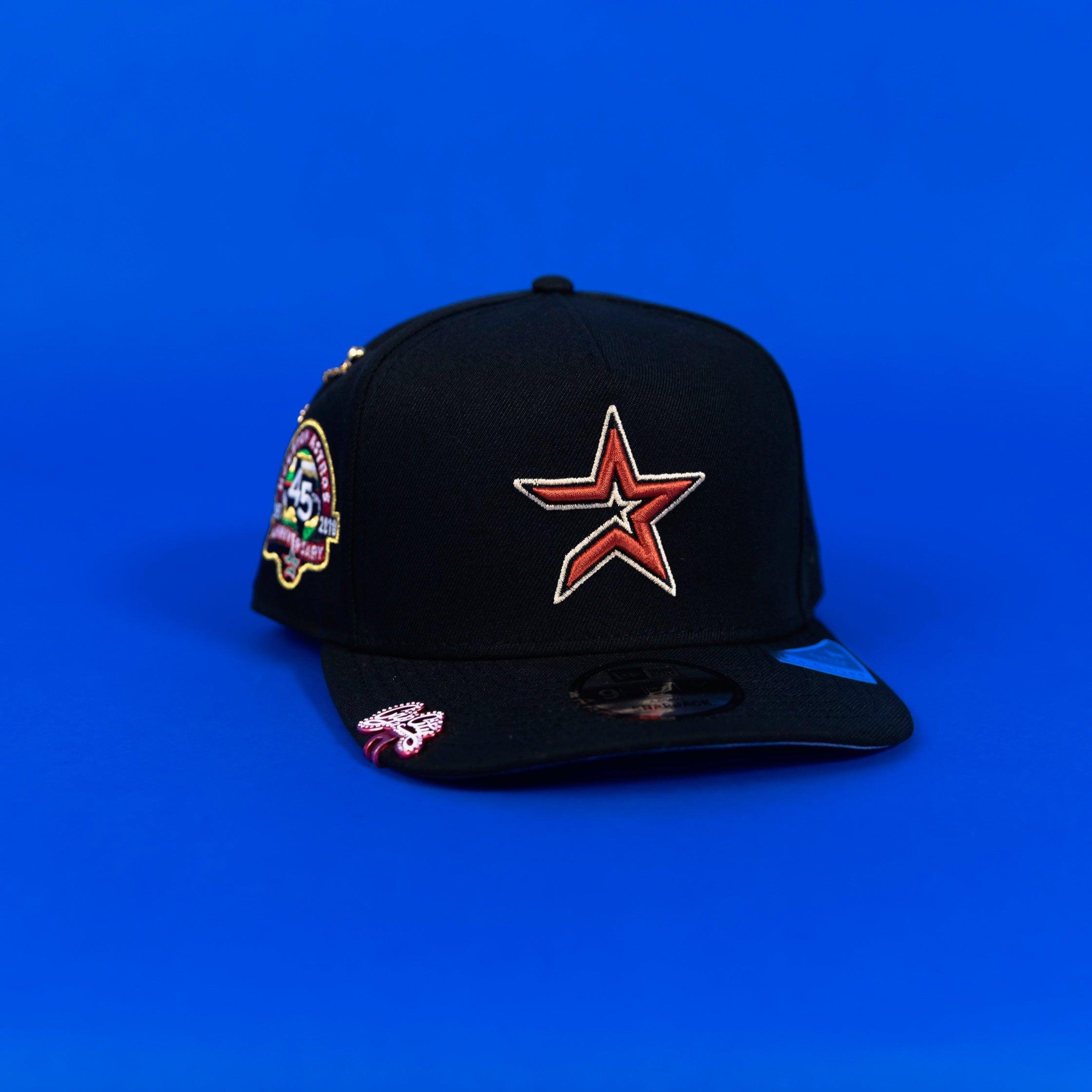 NEW ERA EXCLUSIVE 9FIFTY A-FRAME BLACK HOUSTON ASTROS W/ 45TH ANNIVERSARY SIDE PATCH
