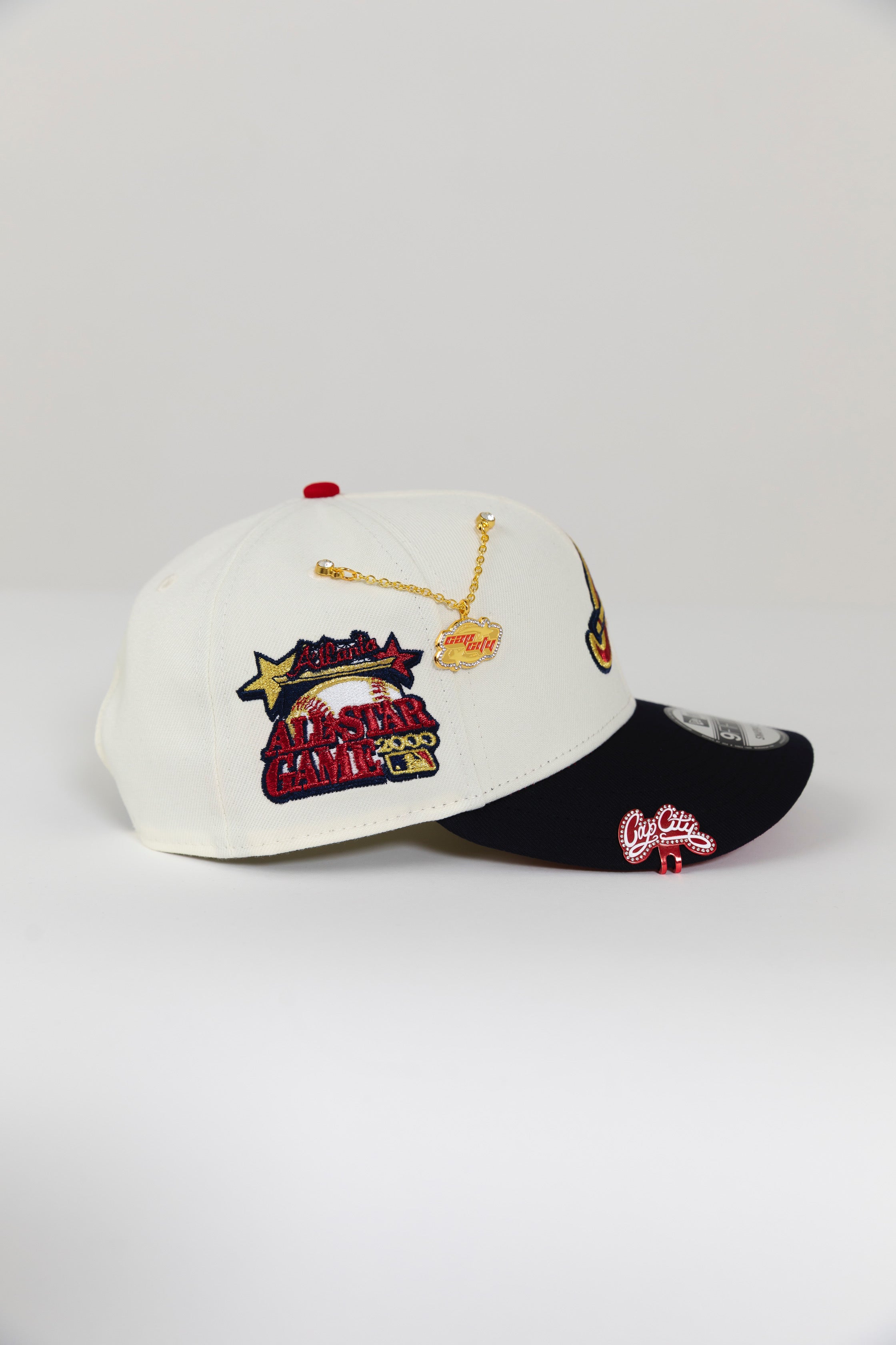 NEW ERA EXCLUSIVE 9FIFTY CHROME/ NAVY ATLANTA BRAVES SNAPBACK W/ 2000 ALL STAR GAME SIDE PATCH