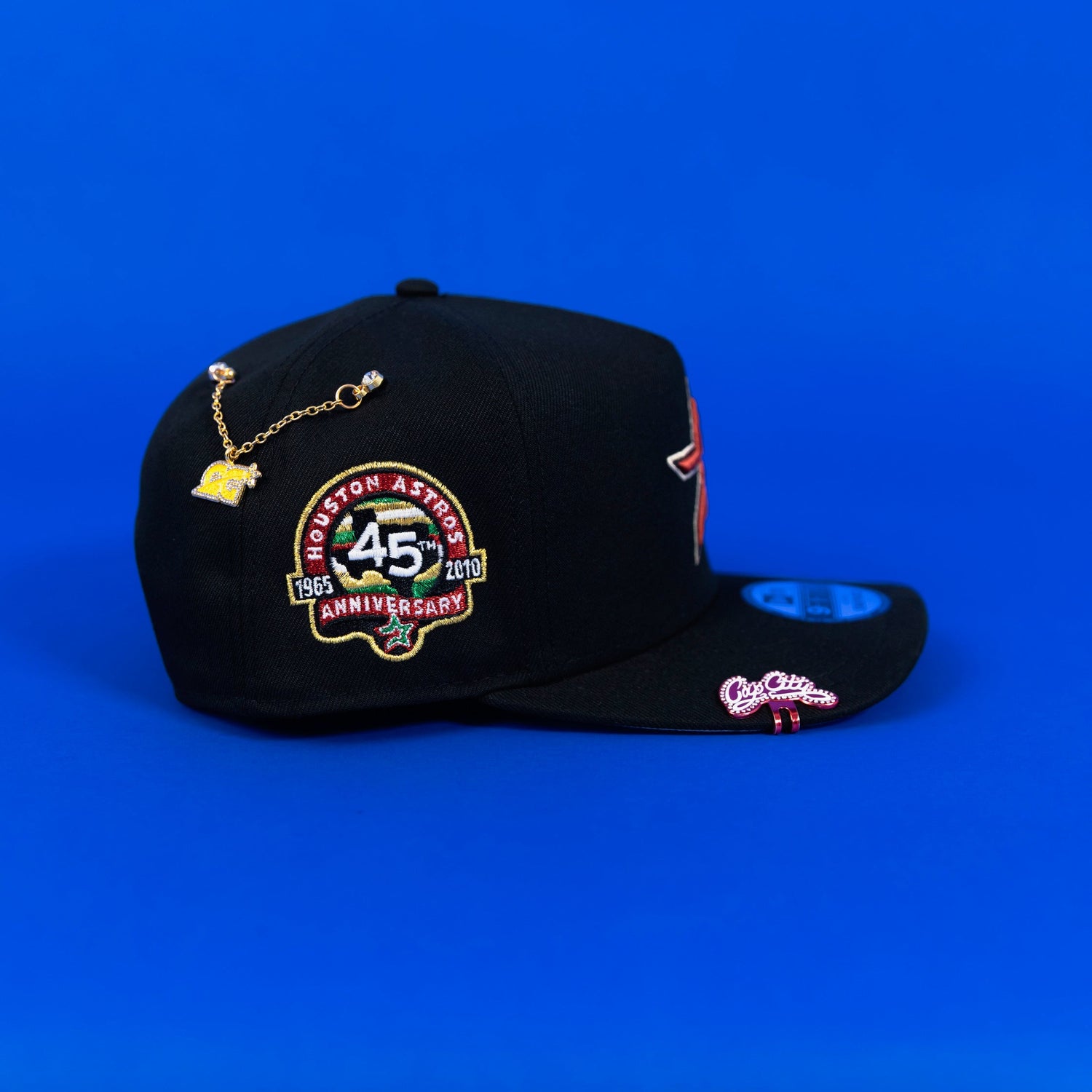 NEW ERA EXCLUSIVE 9FIFTY A-FRAME BLACK HOUSTON ASTROS W/ 45TH ANNIVERSARY SIDE PATCH