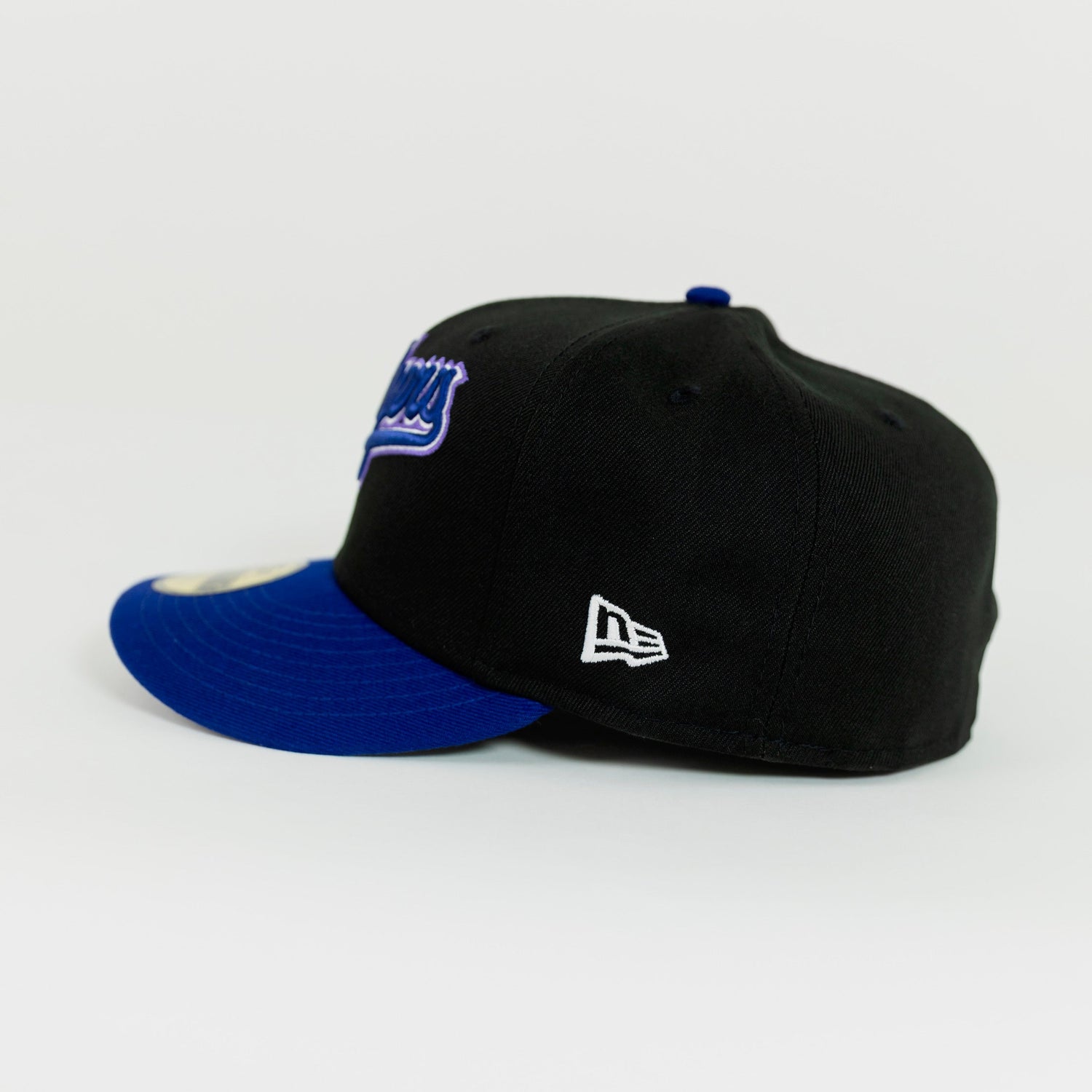 NEW ERA 59FIFTY BLACK/ PURPLE LOS ANGELES DODGERS SCRIPT W/ CACTUS LEAGUE SIDE PATCH