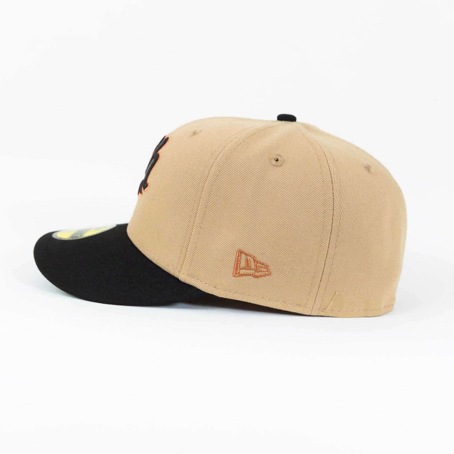 NEW ERA EXCLUSIVE 59FIFTY CAMEL BROWN/ BLACK CHARROS DE JALISCO W/ CAMPEONES SIDE PATCH