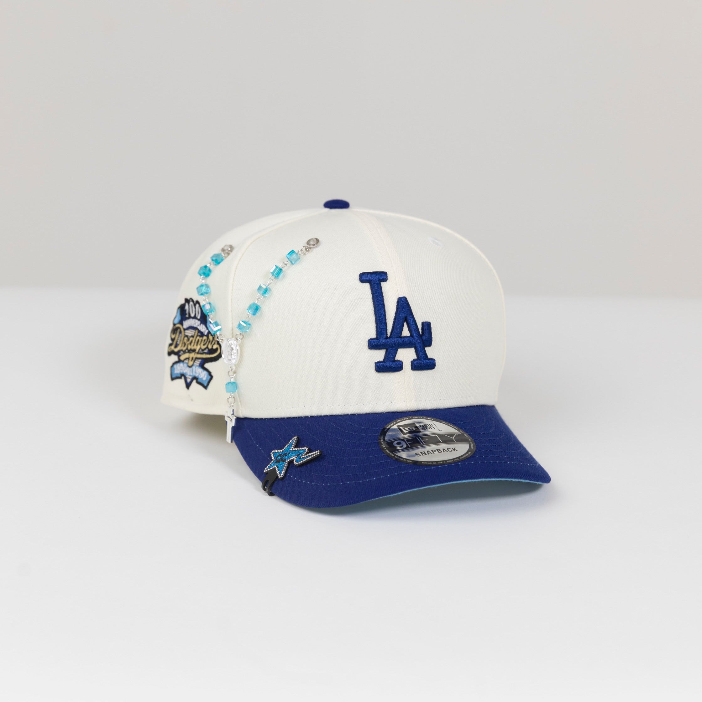 SNAPBACK 9FIFTY CAQUI/AZUL EXCLUSIVO DE NEW ERA LOS ANGELES DODGERS CON PARCHE LATERAL DE LA 75.ª SERIE MUNDIAL 