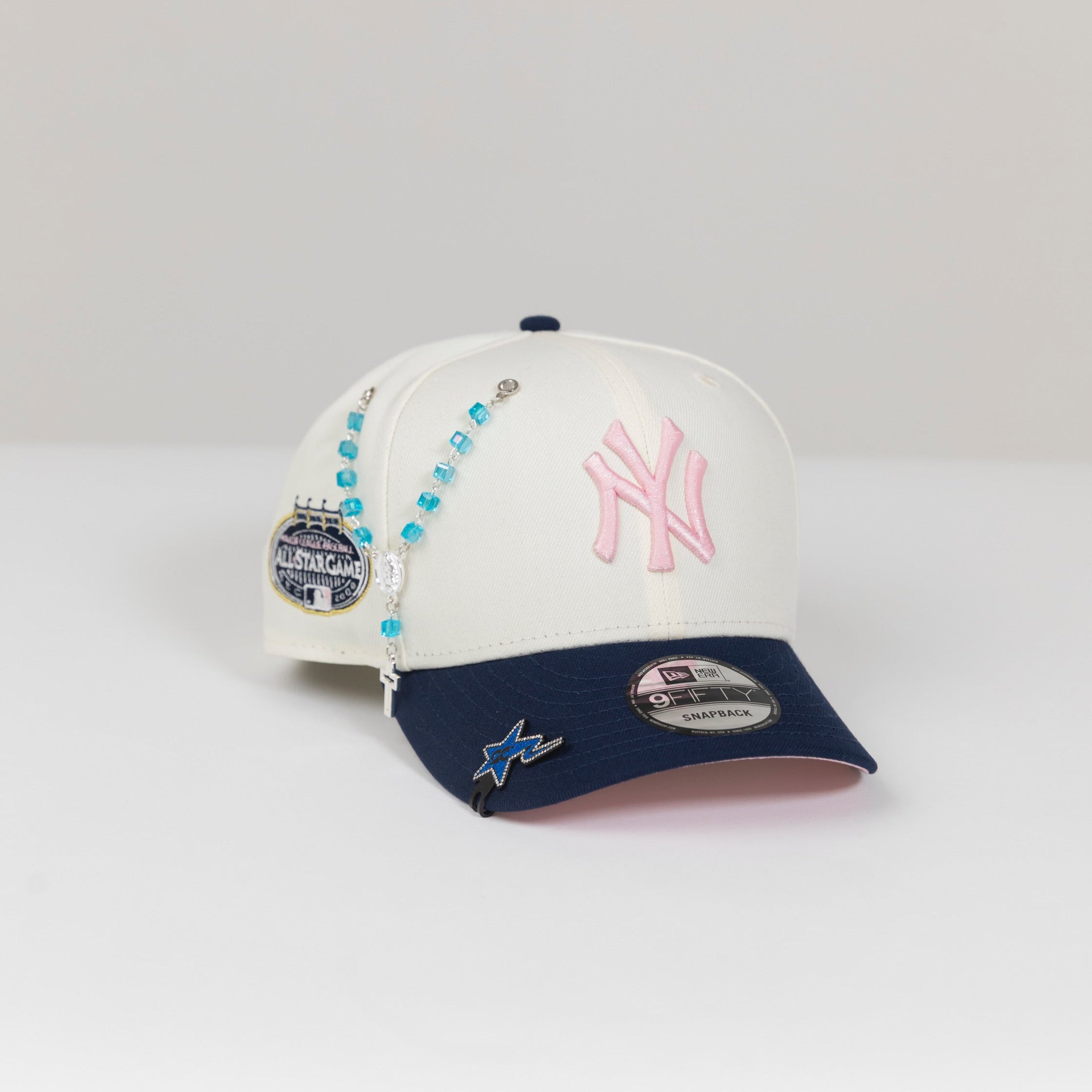 NEW ERA EXCLUSIVE 9FIFTY CHROME/ NAVY NEW YORK YANKEES SNAPBACK W/ ALL STAR GAME SIDE PATCH