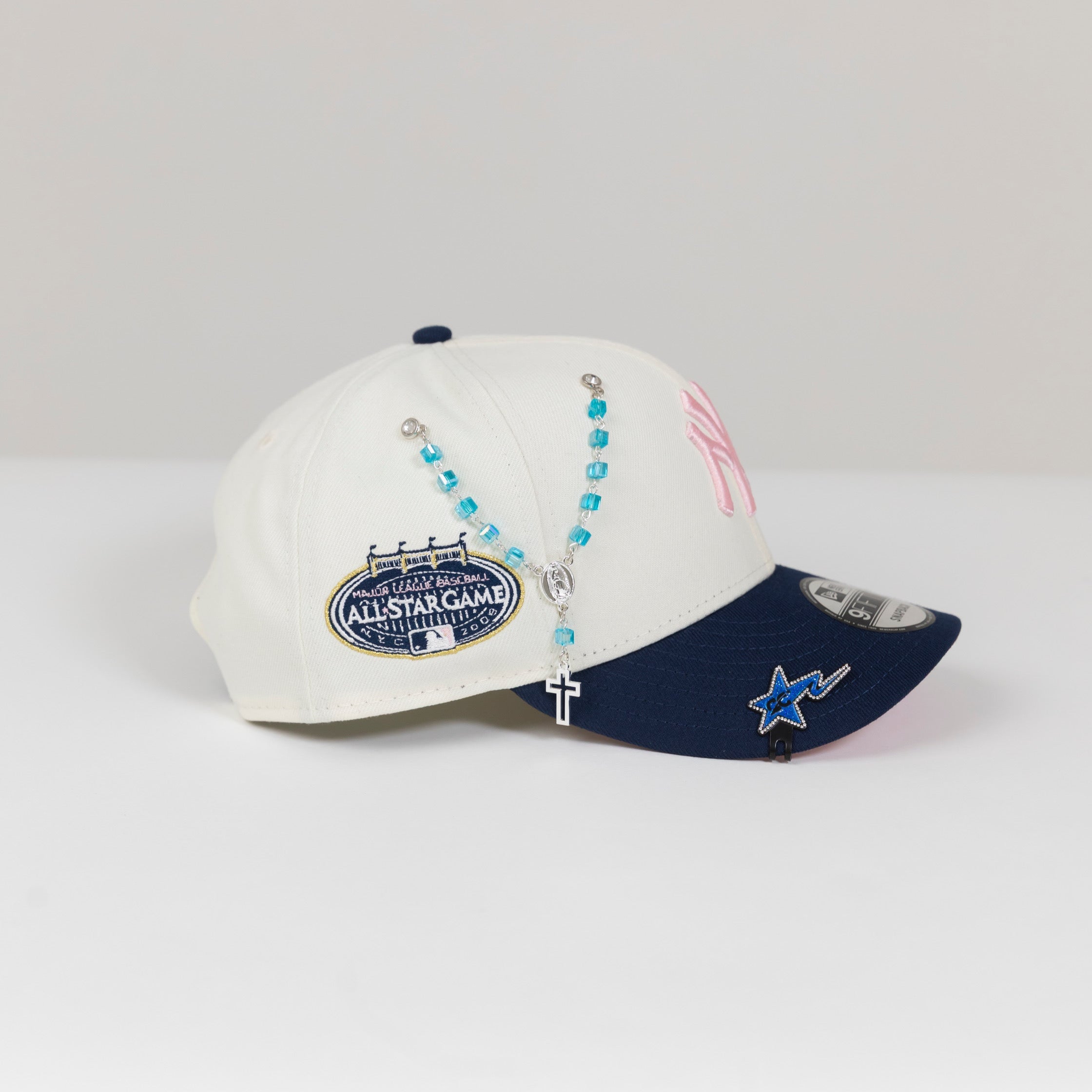 NEW ERA EXCLUSIVE 9FIFTY CHROME/ NAVY NEW YORK YANKEES SNAPBACK W/ ALL STAR GAME SIDE PATCH