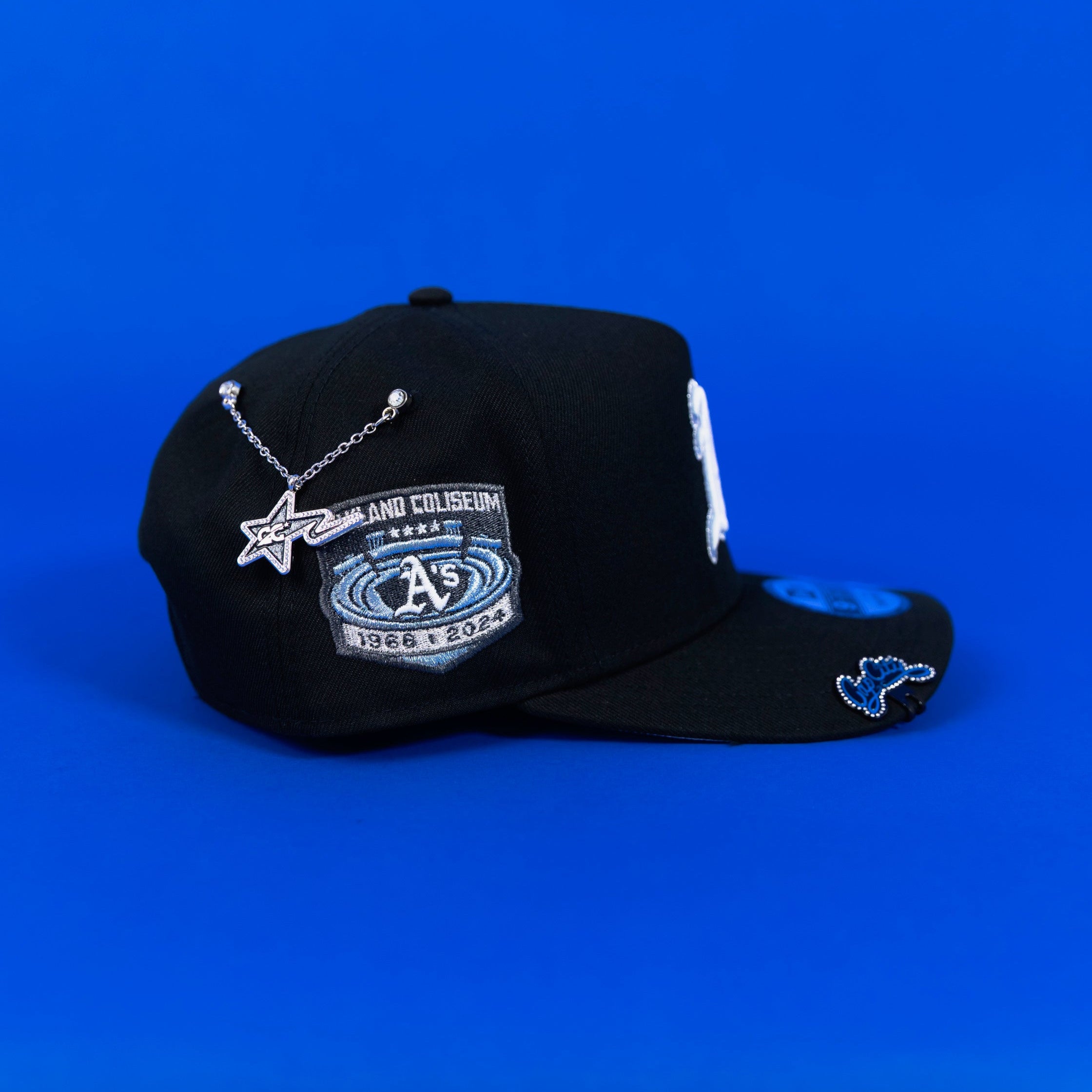 NEW ERA EXCLUSIVE 9FIFTY A-FRAME BLACK OAKLAND A'S W/ OAKLAND COLISEUM SIDE PATCH
