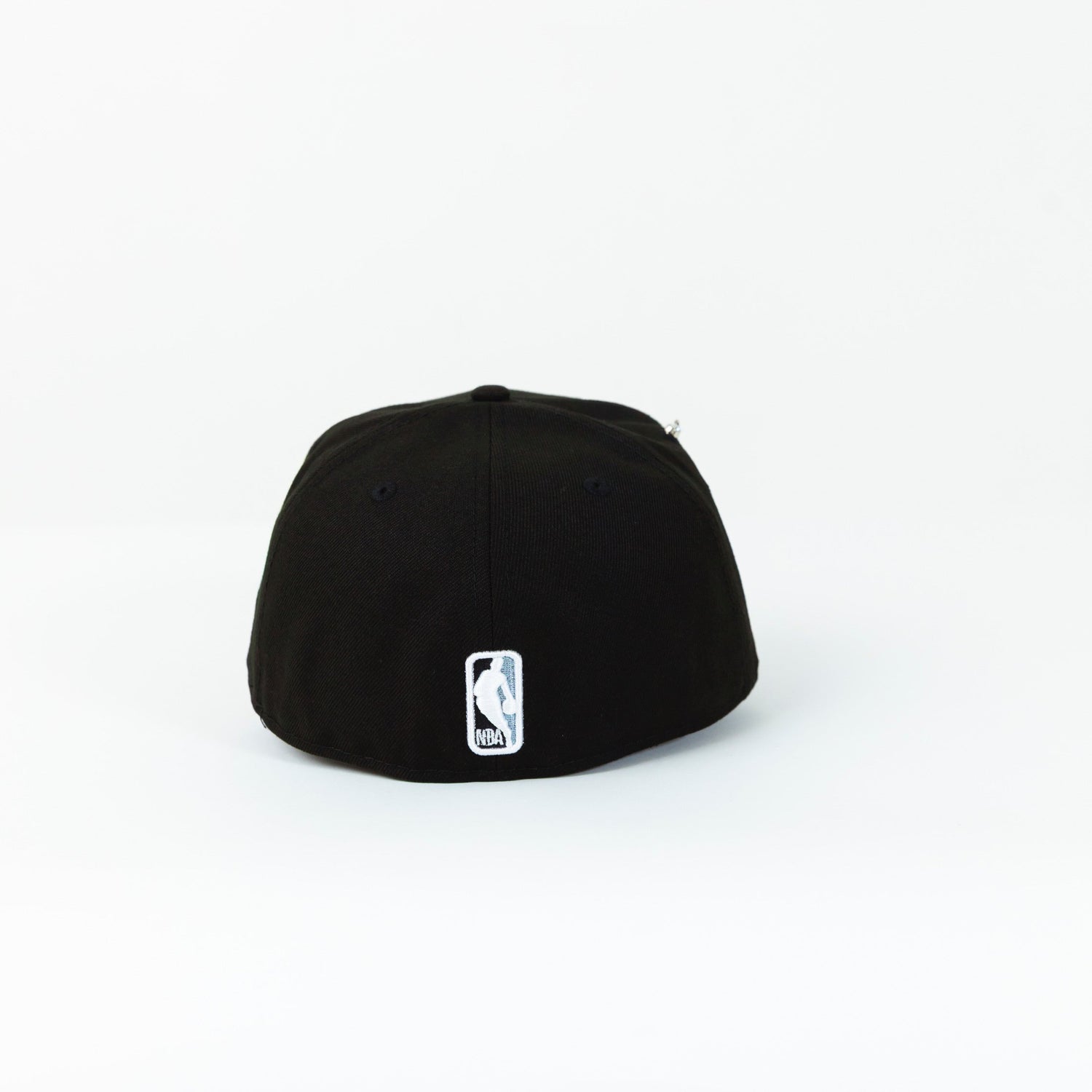 NEW ERA EXCLUSIVE 59FIFTY BLACK LOS ANGELES LAKERS SCRIPT W/ 75TH ANNIVERSARY SIDE PATCH