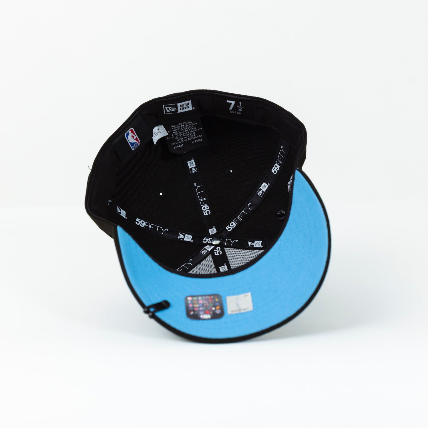 NEW ERA EXCLUSIVE 59FIFTY BLACK LOS ANGELES LAKERS SCRIPT W/ 75TH ANNIVERSARY SIDE PATCH
