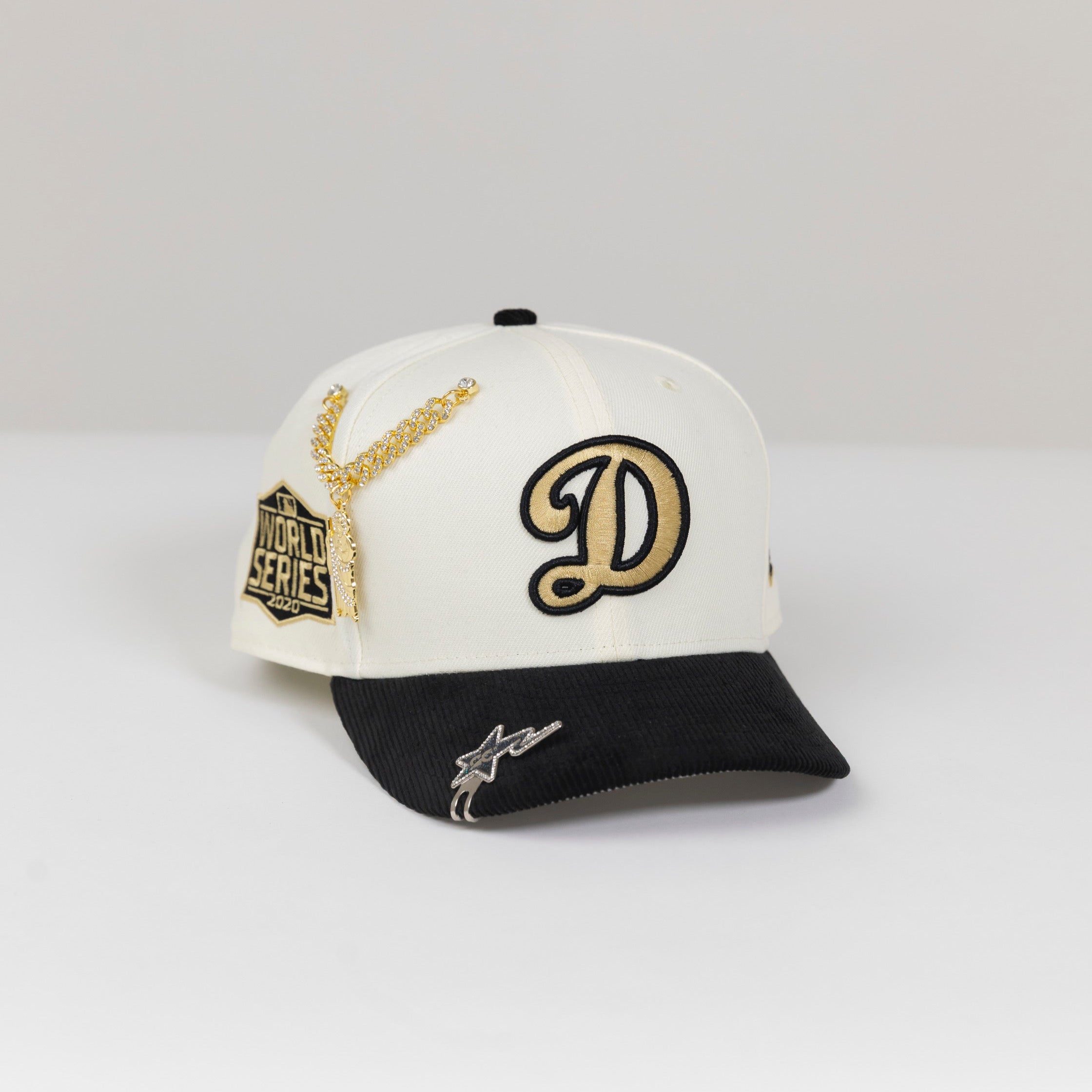 NEW ERA EXCLUSIVE 9FIFTY CHROME/ CORDUROY LOS ANGELES DODGERS SNAPBACK W/ 2020 WORLD SERIES SIDE PATCH