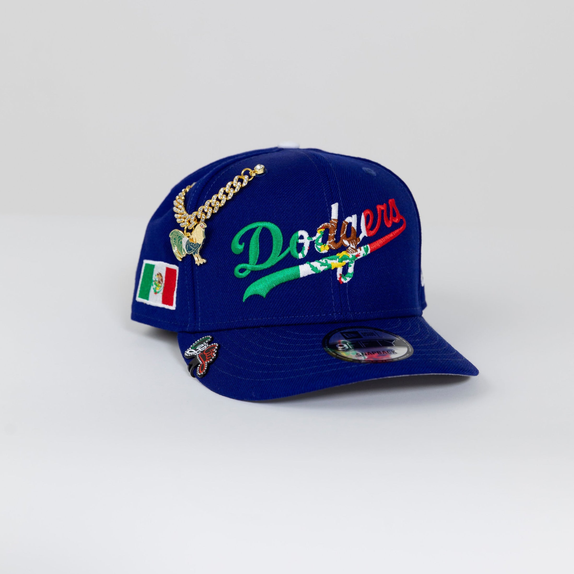 SNAPBACK DE LOS ANGELES DODGERS EXCLUSIVO DE NEW ERA 9FIFTY NAVY/WALNUT CON PARCHE DE LA 75ª SERIE MUNDIAL 