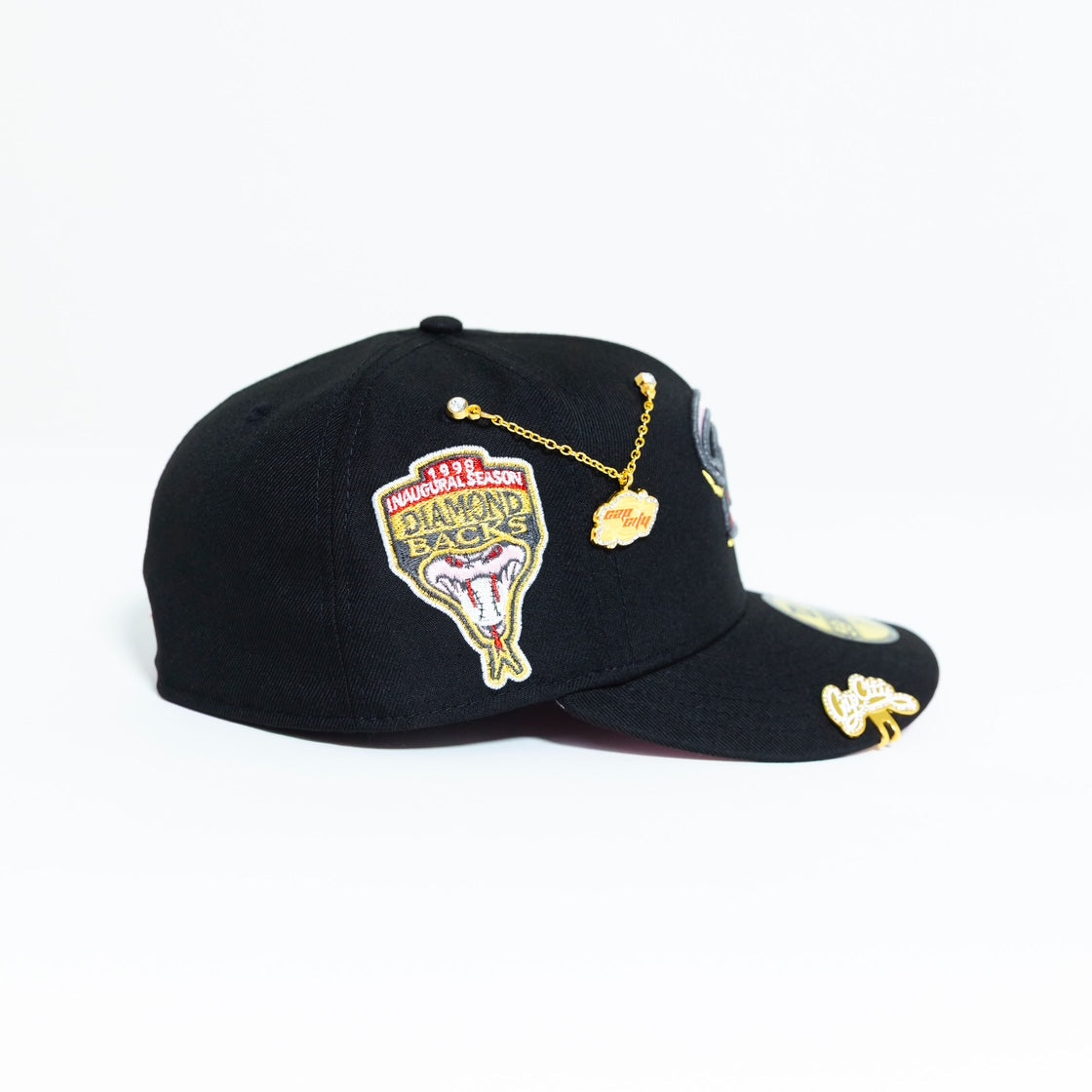 NEW ERA EXCLUSIVE 59FIFTY BLACK ARIZONA DIAMONDBACKS W/ INAUGUARL SEASON SIDE PATCH