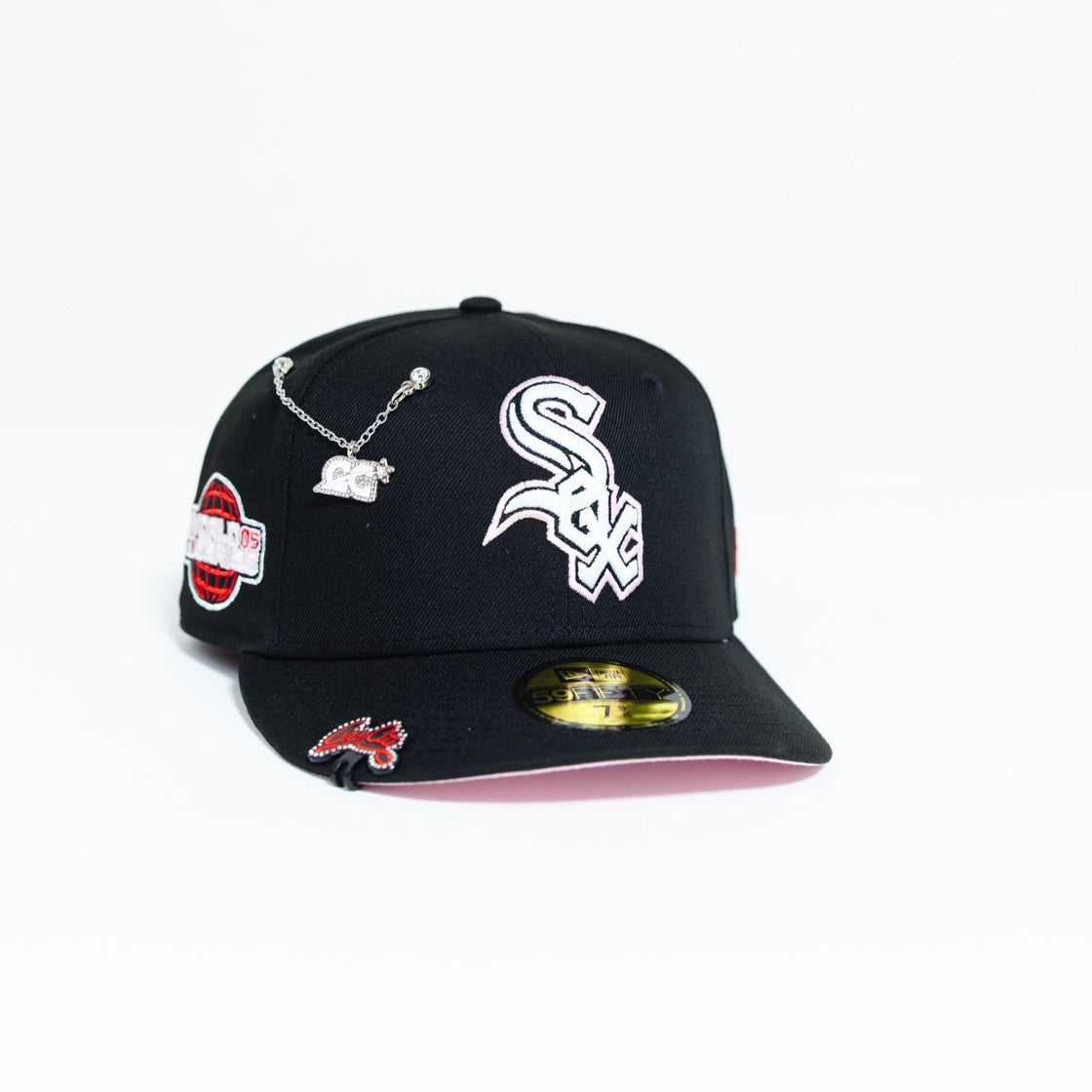 NEW ERA EXCLUSIVE 59FIFTY BLACK CHICAGO WHITE SOX W/ 2005 WORLD SERIES SIDE PATCH