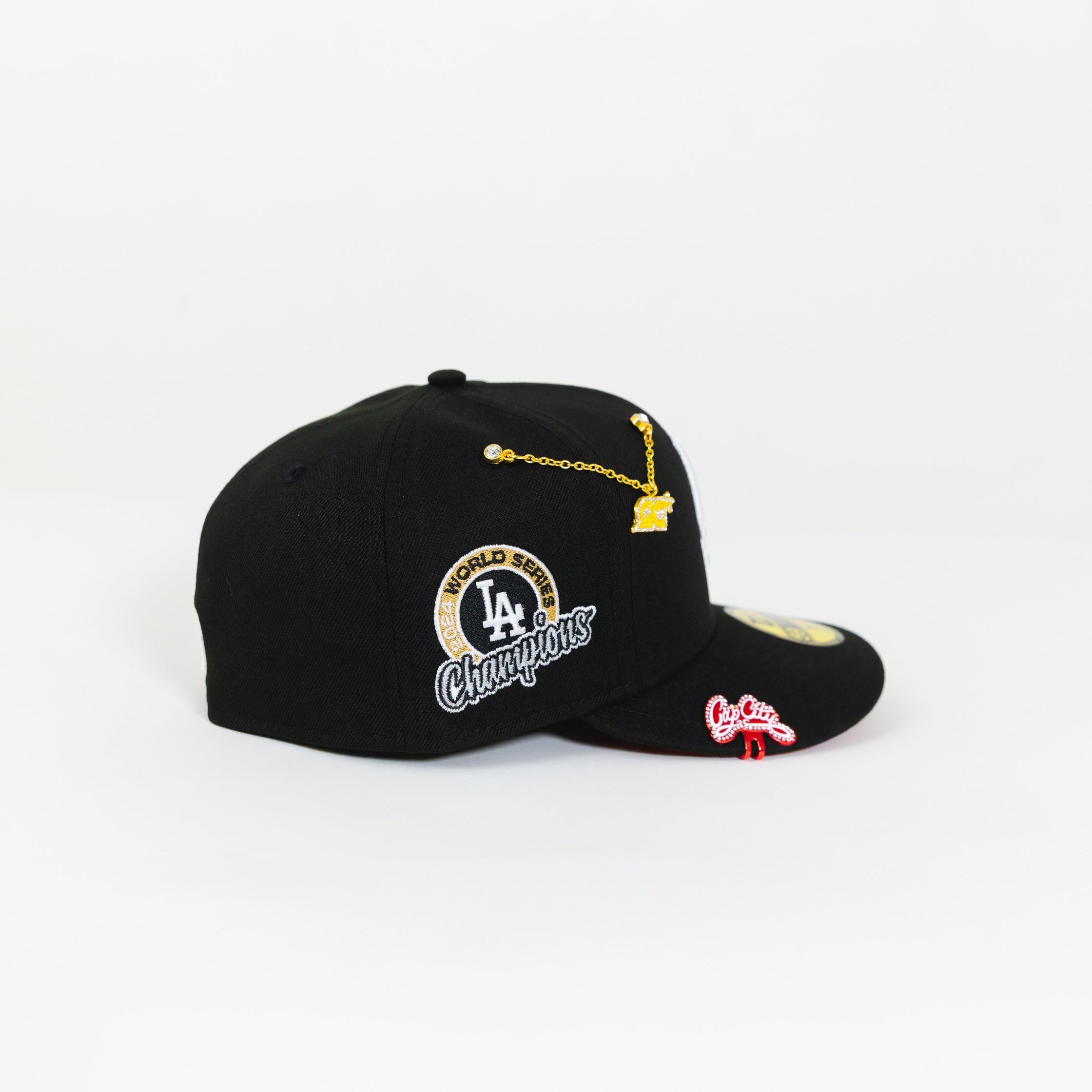 NEW ERA 59FIFTY BLACK LOS ANGELES DODGERS W/ WORLD SERIES CHAMPIONS SIDE PATCH