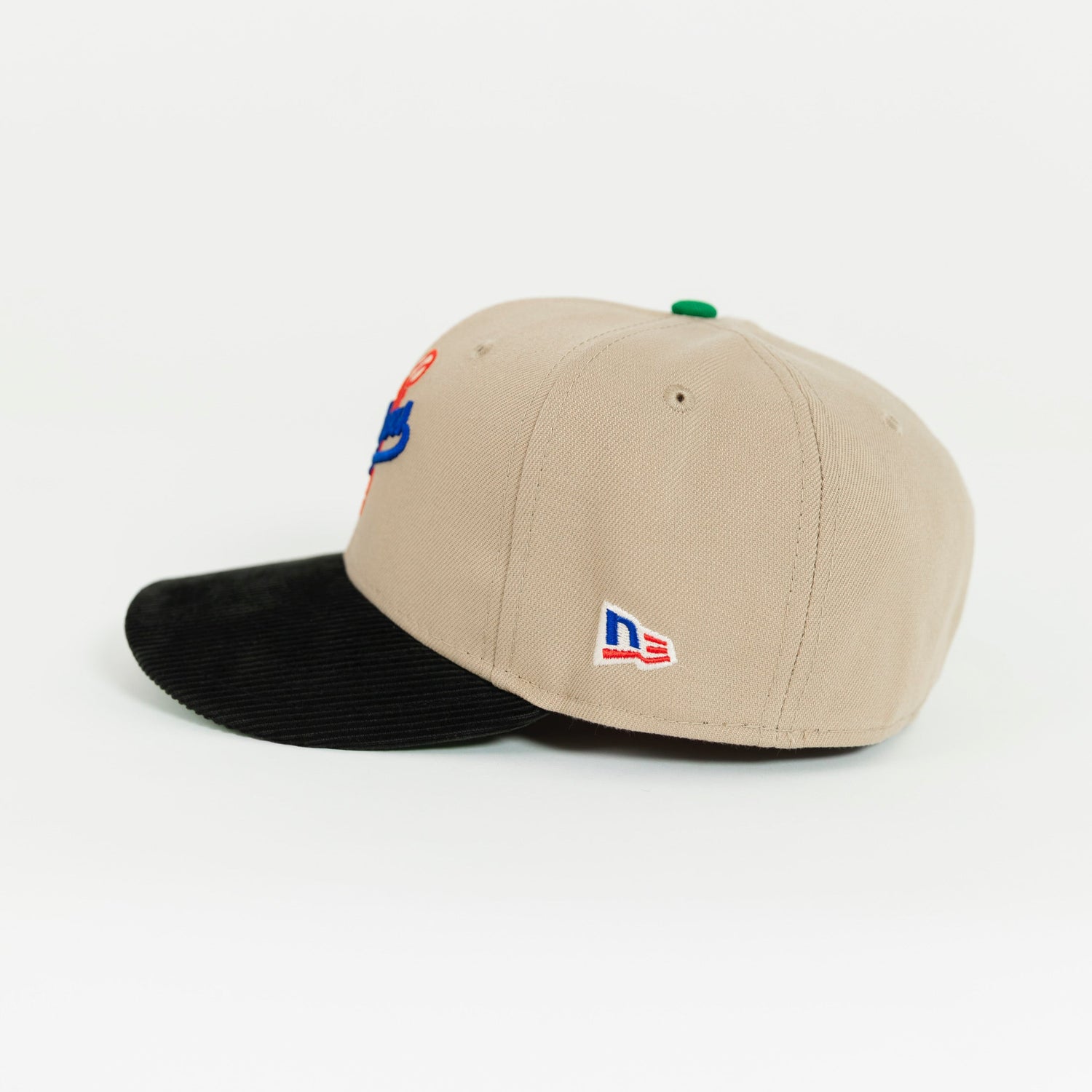 NEW ERA EXCLUSIVE 59FIFTY KHAKI/ CORDUROY LOS ANGELES DODGER SCRIPT W/ 40TH ANNIVERSARY SIDE PATCH