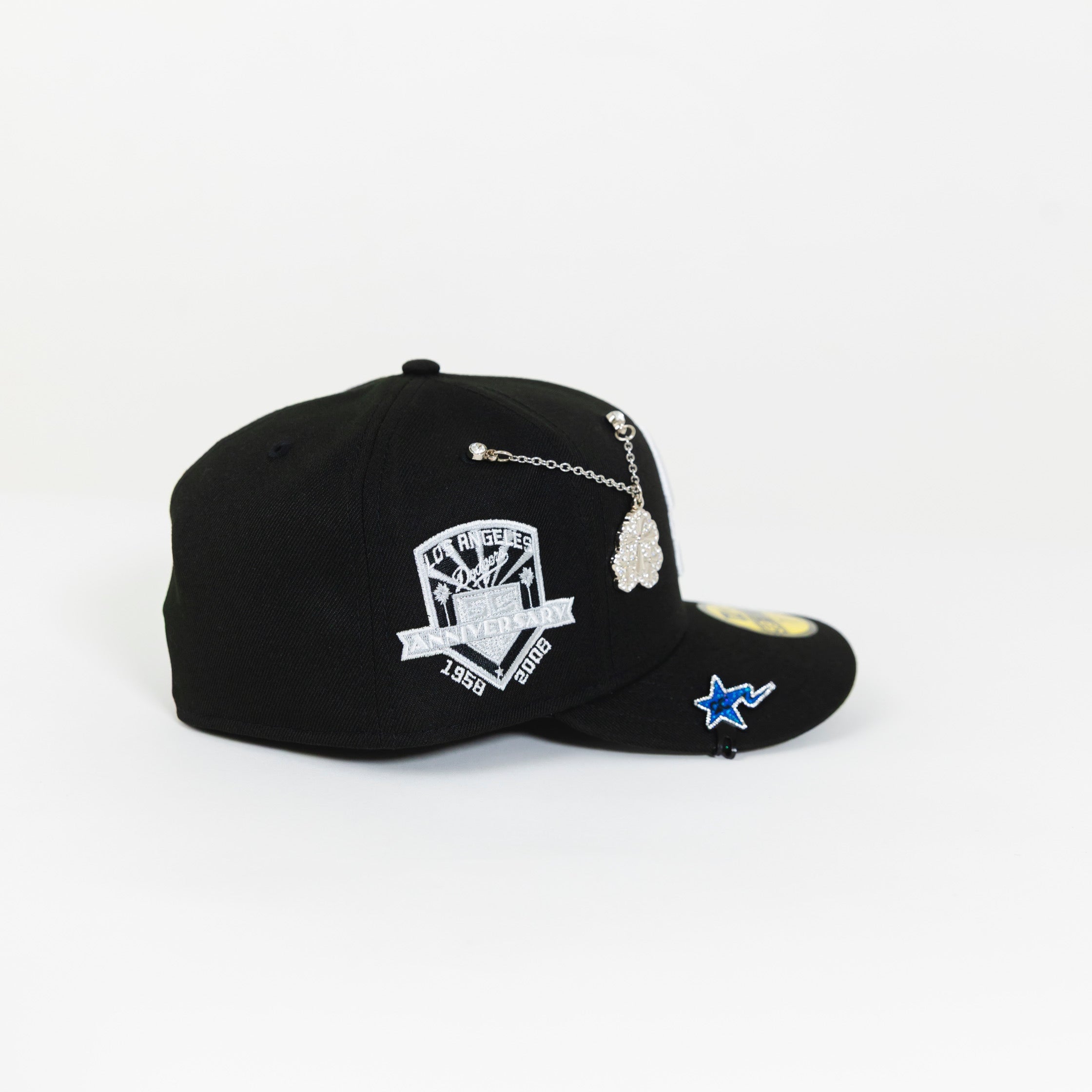 NEW ERA 59FIFTY BLACK LOS ANGELES DODGERS W/ "CITY CONNECT LOGO" + 50TH ANNIVERSARY SIDE PATCH
