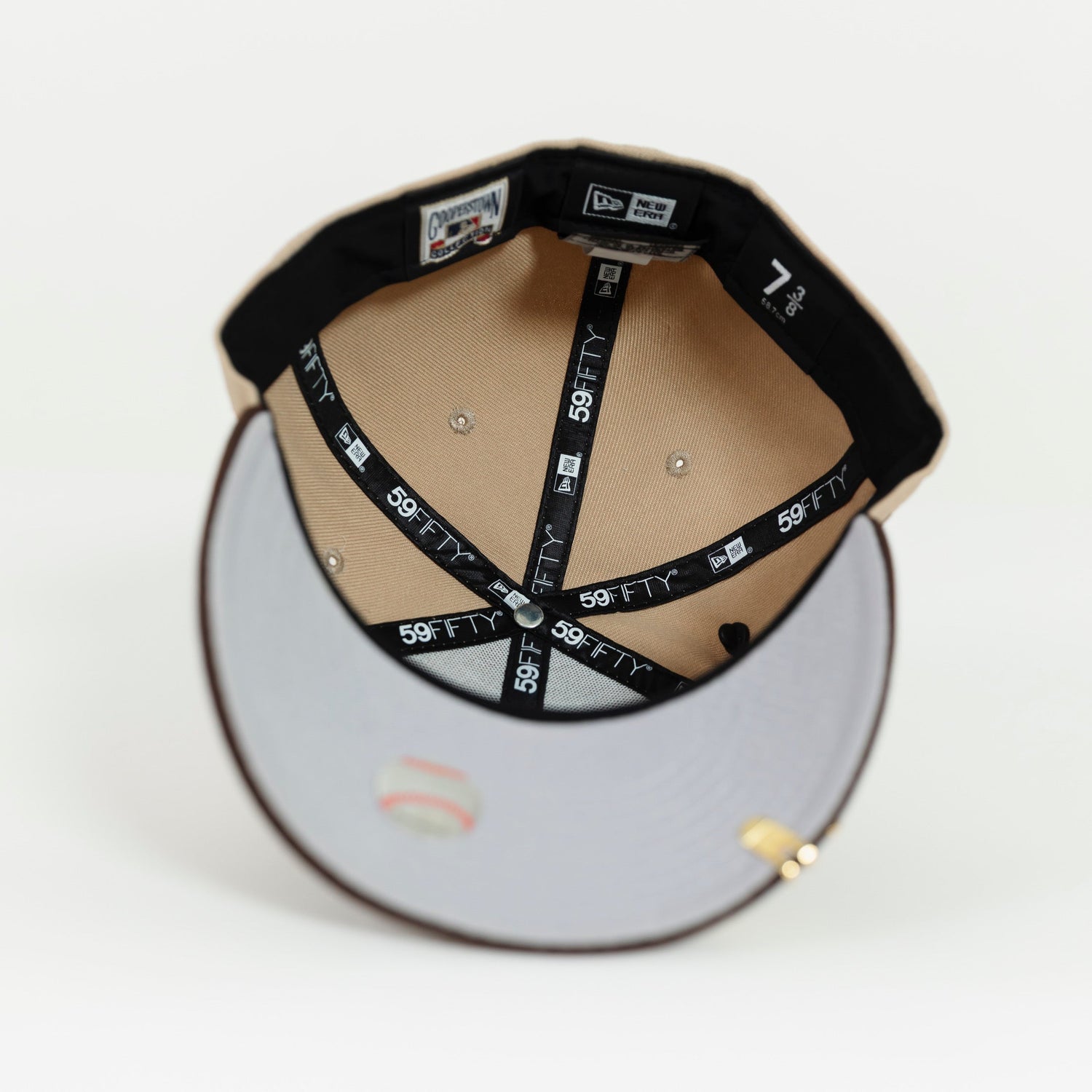 NEW ERA EXCLUSIVE 59FIFTY KHAKI/ BROWN LOS ANGELES DODGERS W/ 100TH ANNIVERSARY SIDE PATCH