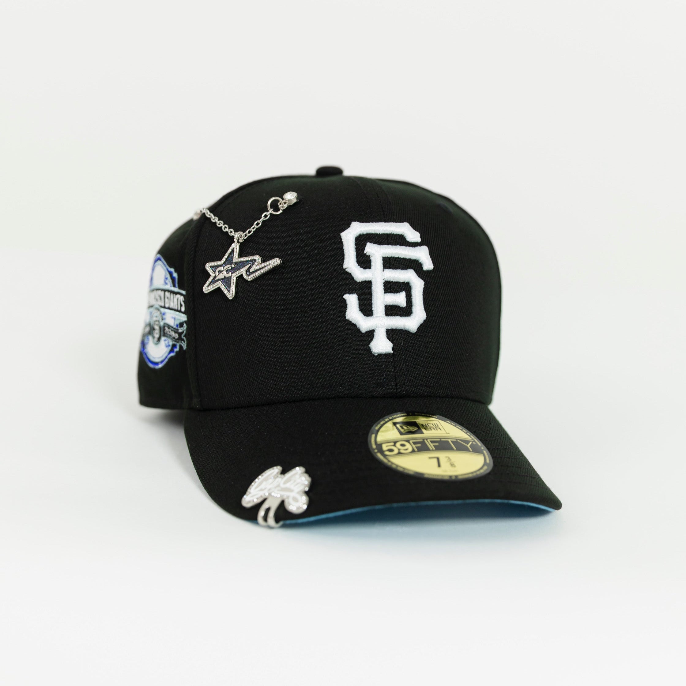 NEW ERA EXCLUSIVE 59FIFTY BLACK SAN FRANCISCO GIANTS W/ "SF GIANTS" SIDE PATCH