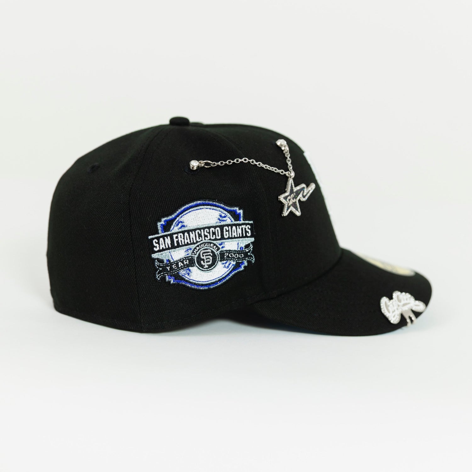 NEW ERA EXCLUSIVE 59FIFTY BLACK SAN FRANCISCO GIANTS W/ "SF GIANTS" SIDE PATCH