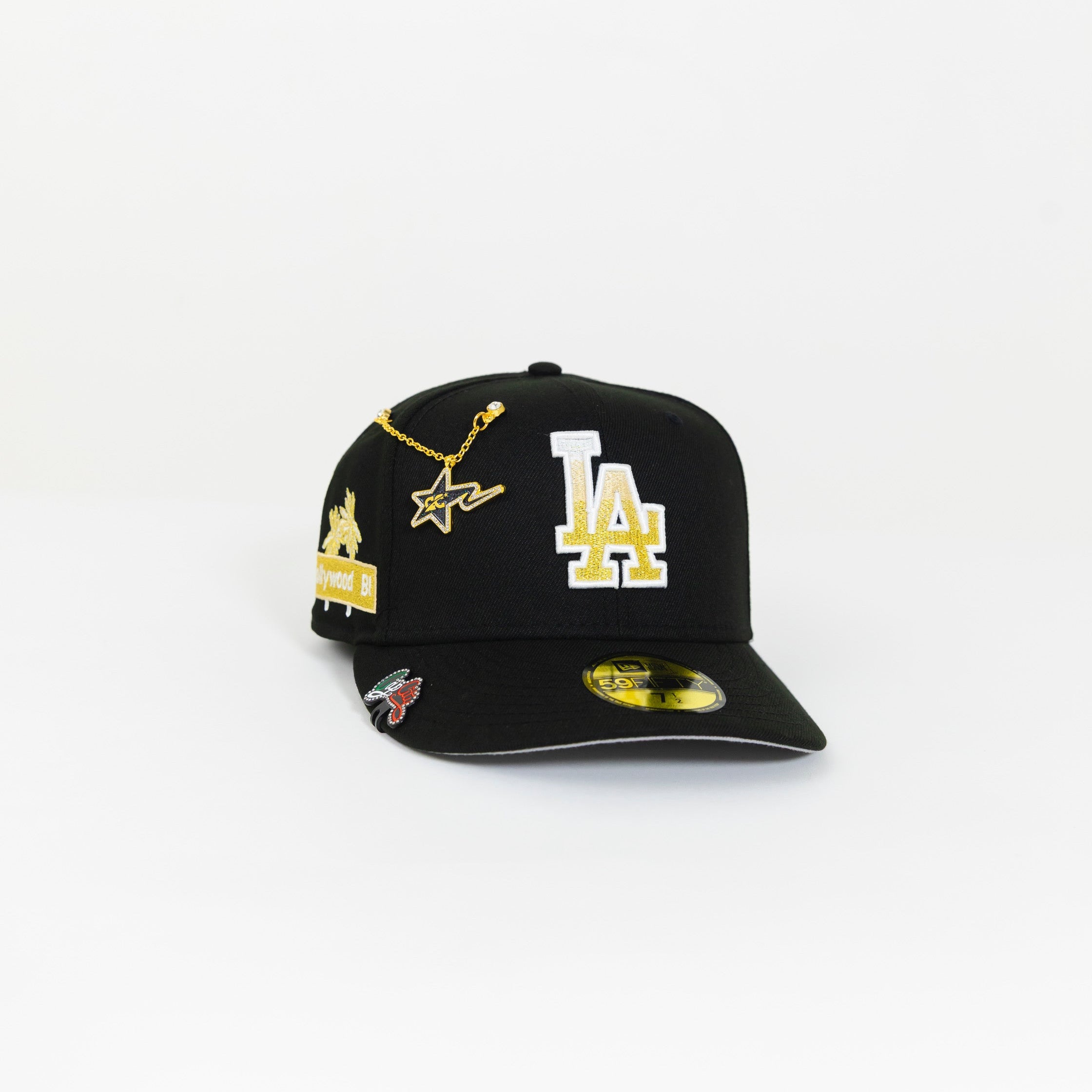 NEW ERA 59FIFTY BLACK LOS ANGELES DODGERS W/ "HOLLYWOOD BLVD" SIDE PATCH