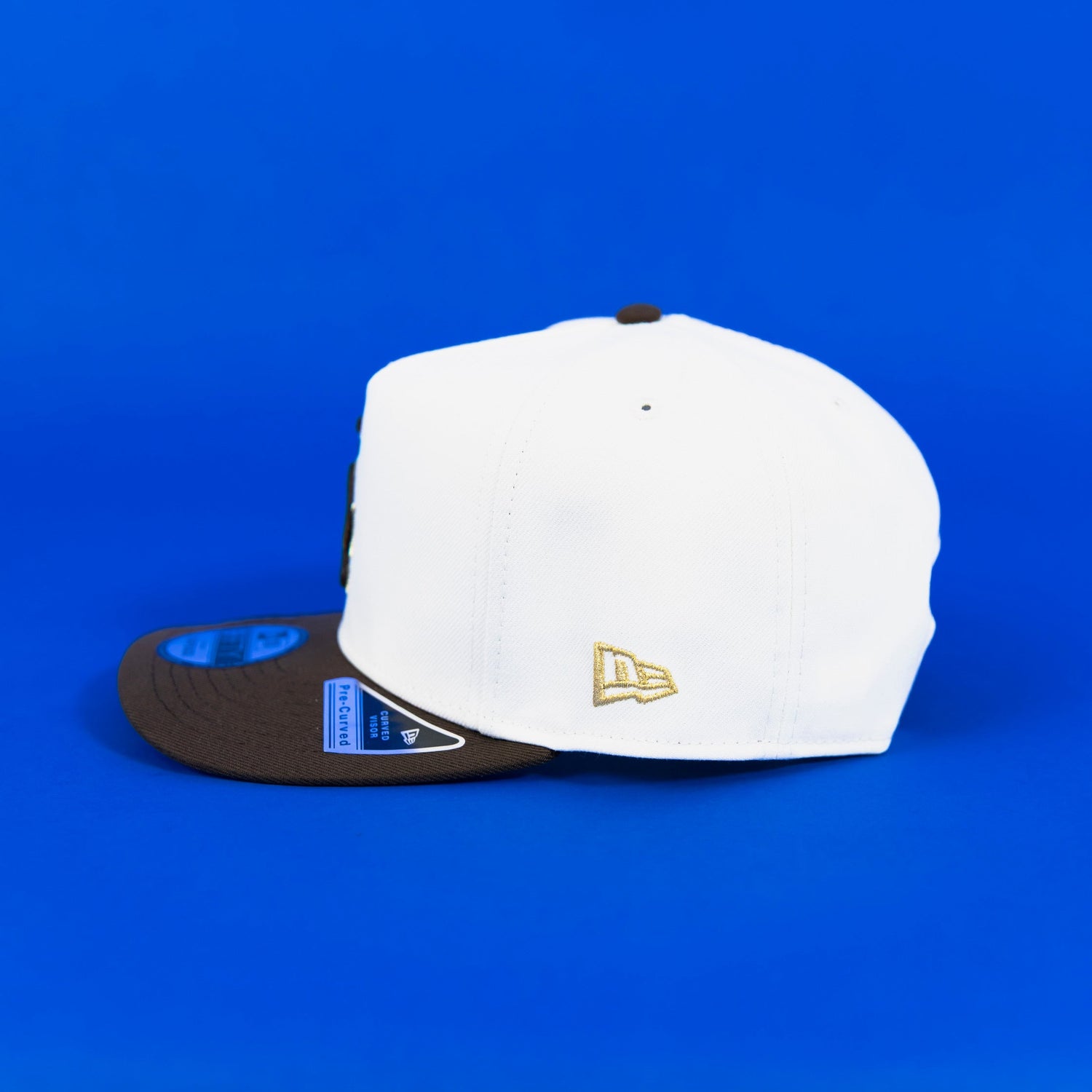 NEW ERA EXCLUSIVE 9FIFTY A-FRAME CHROME/ WALNUT LOS ANGELES DODGERS SNAPBACK W/ 2024 WORLD SERIES CHAMPIONS SIDE PATCH