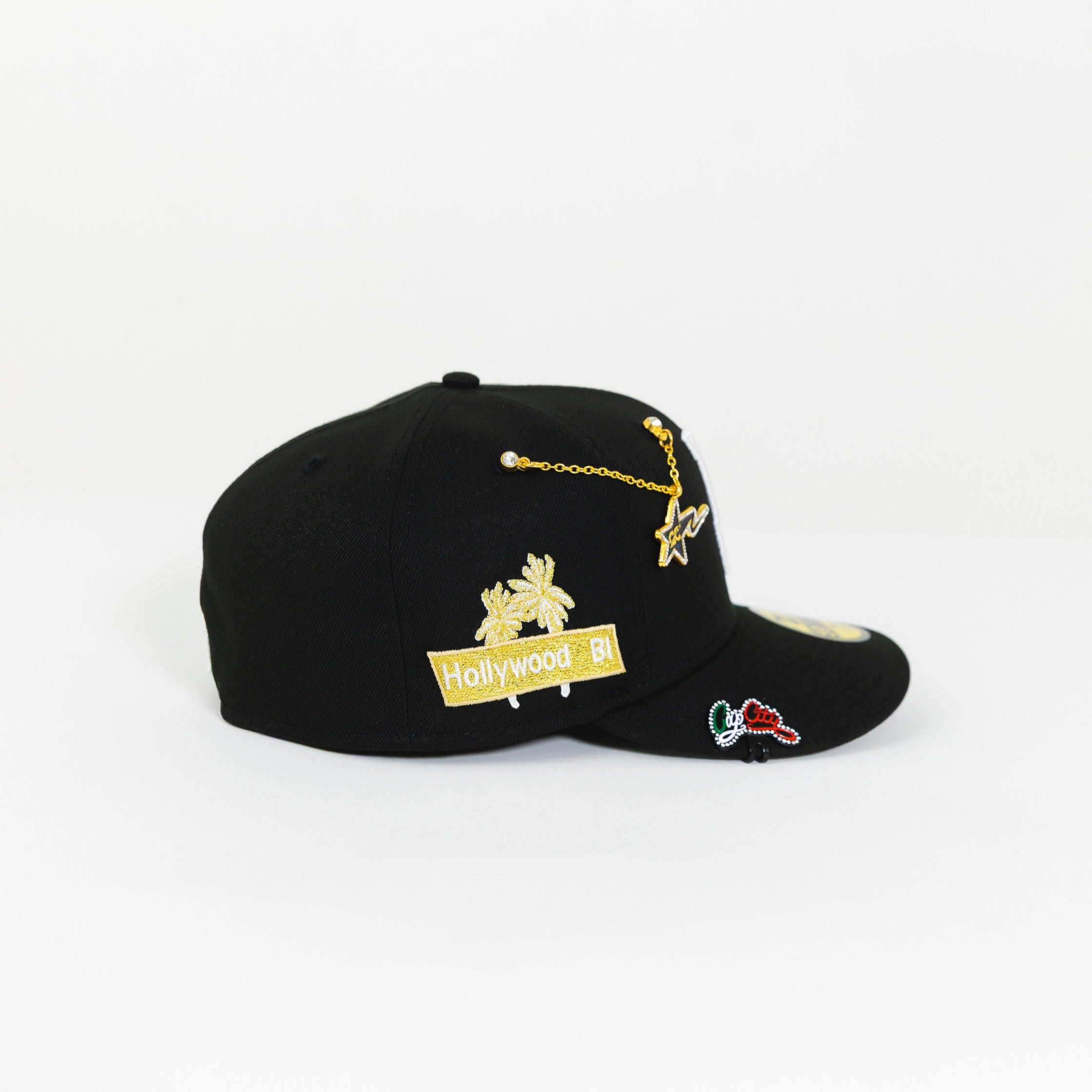 NEW ERA 59FIFTY BLACK LOS ANGELES DODGERS W/ "HOLLYWOOD BLVD" SIDE PATCH
