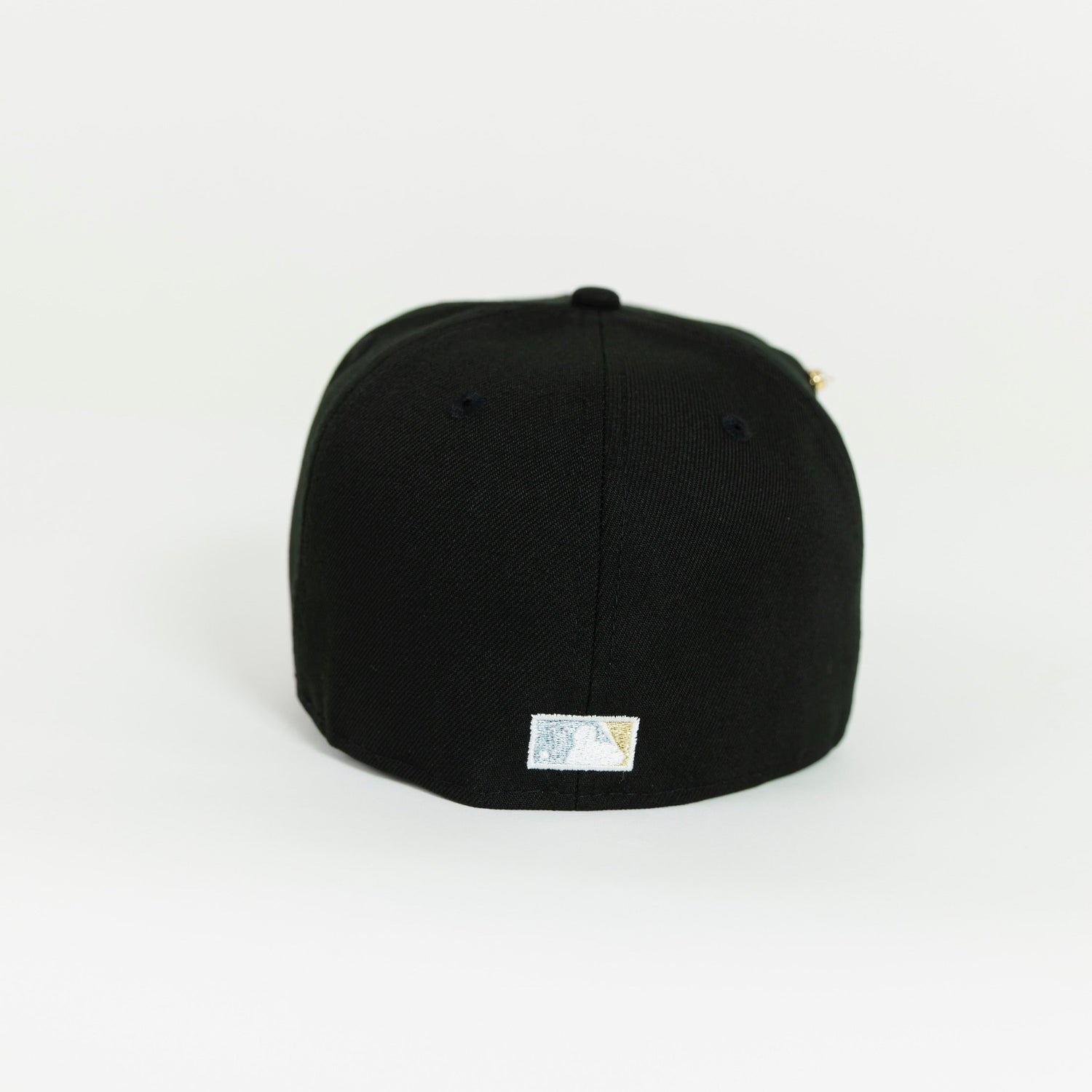 NEW ERA EXCLUSIVE 59FIFTY BLACK SAN DIEGO PADRES SCRIPT W/ 40TH ANNIVERSARY SIDE PATCH