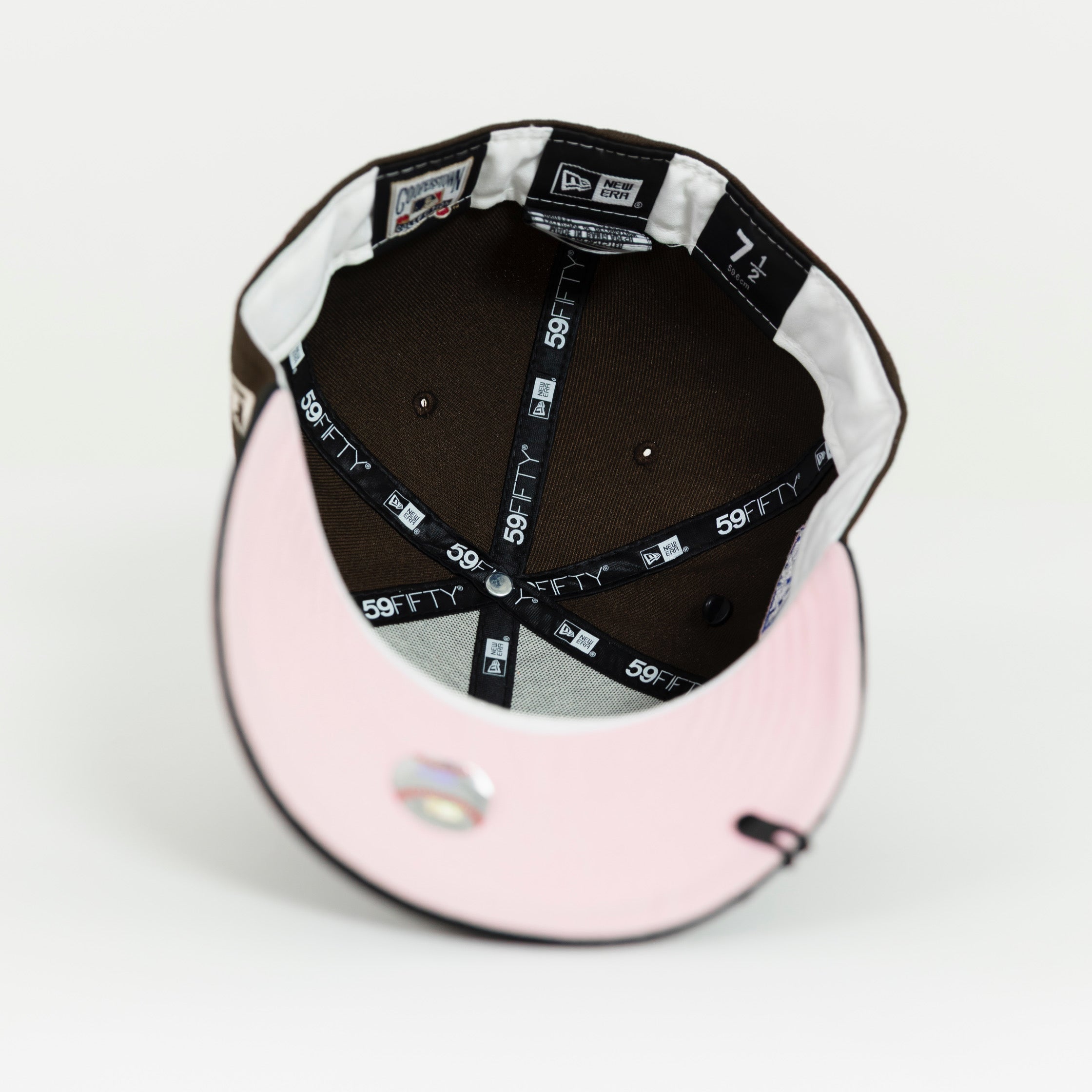 NEW ERA 59FIFTY MOCHA/ BLACK LOS ANGELES DODGERS W/ 50TH ANNIVERSARY SIDE PATCH