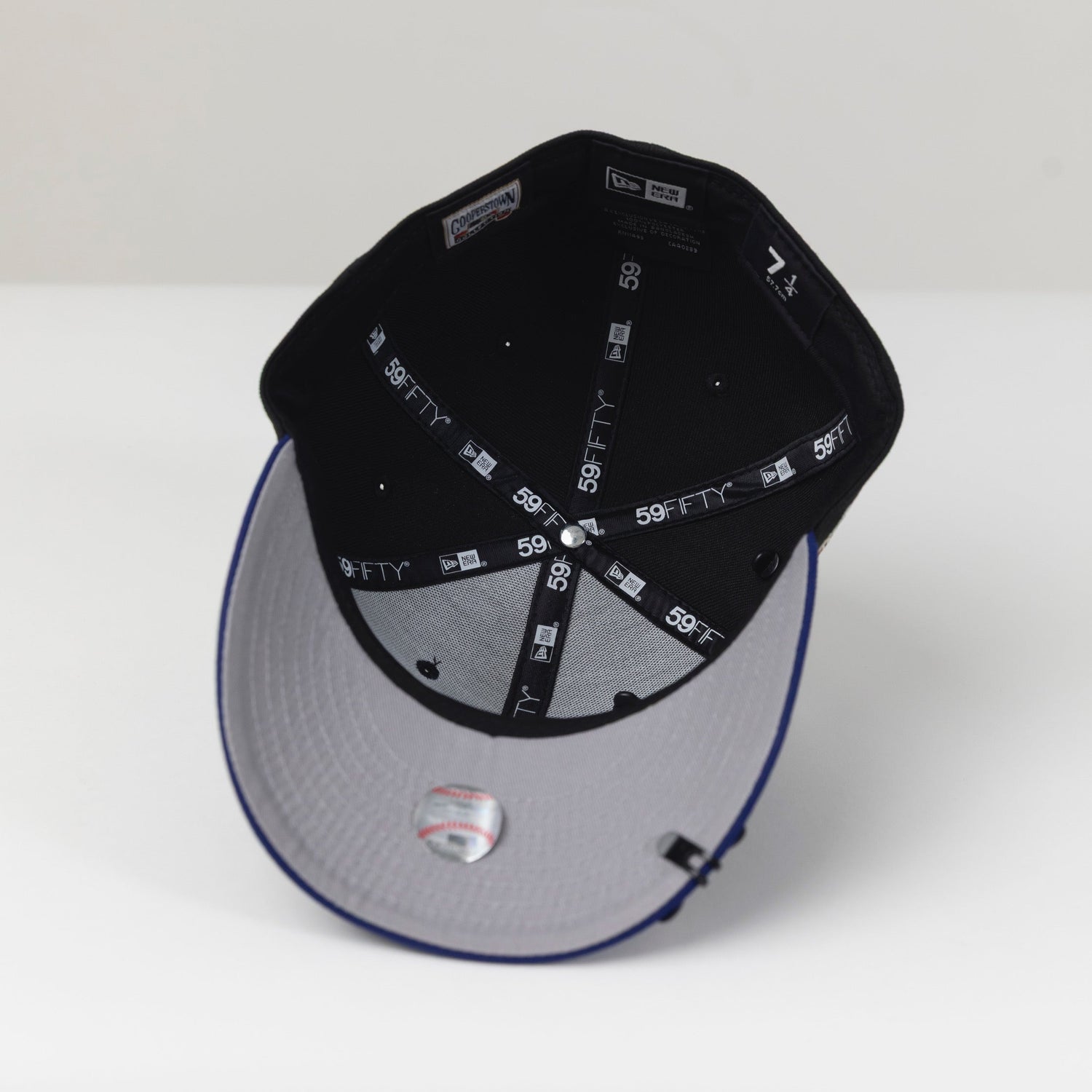 NEW ERA 59FIFTY BLACK/ BLUE LOS ANGELES DODGERS W/ 60TH ANNIVERSARY SIDE PATCH