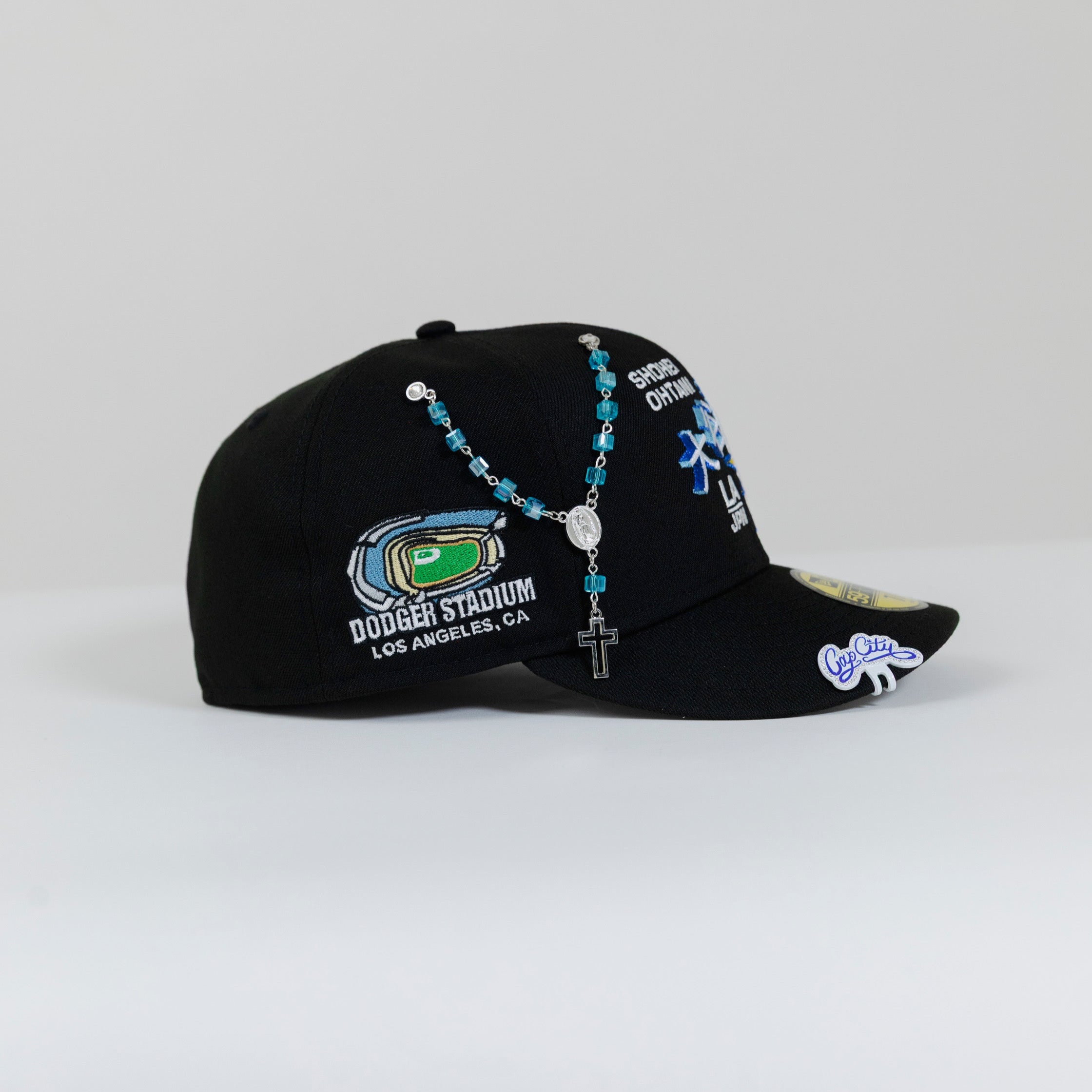 NEW ERA 59FIFTY BLACK LOS ANGELES DODGERS W/ "SHOHEI OHTANI" LOGO + DODGER STADIUM SIDE PATCH