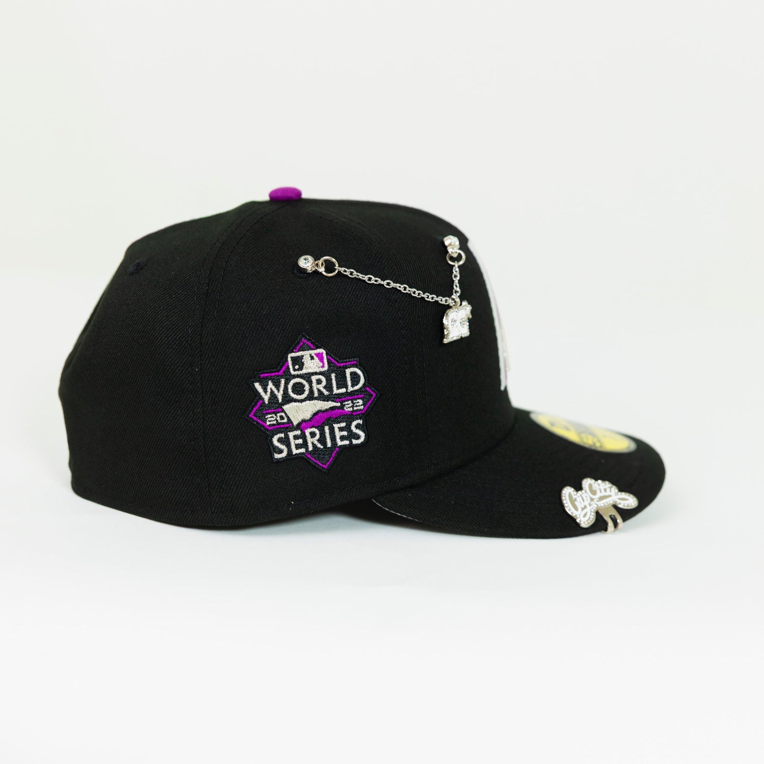 NEW ERA EXCLUSIVE 59FIFTY BLACK HOUSTON ASTROS W/ 2022 WORLD SERIES SIDE PATCH