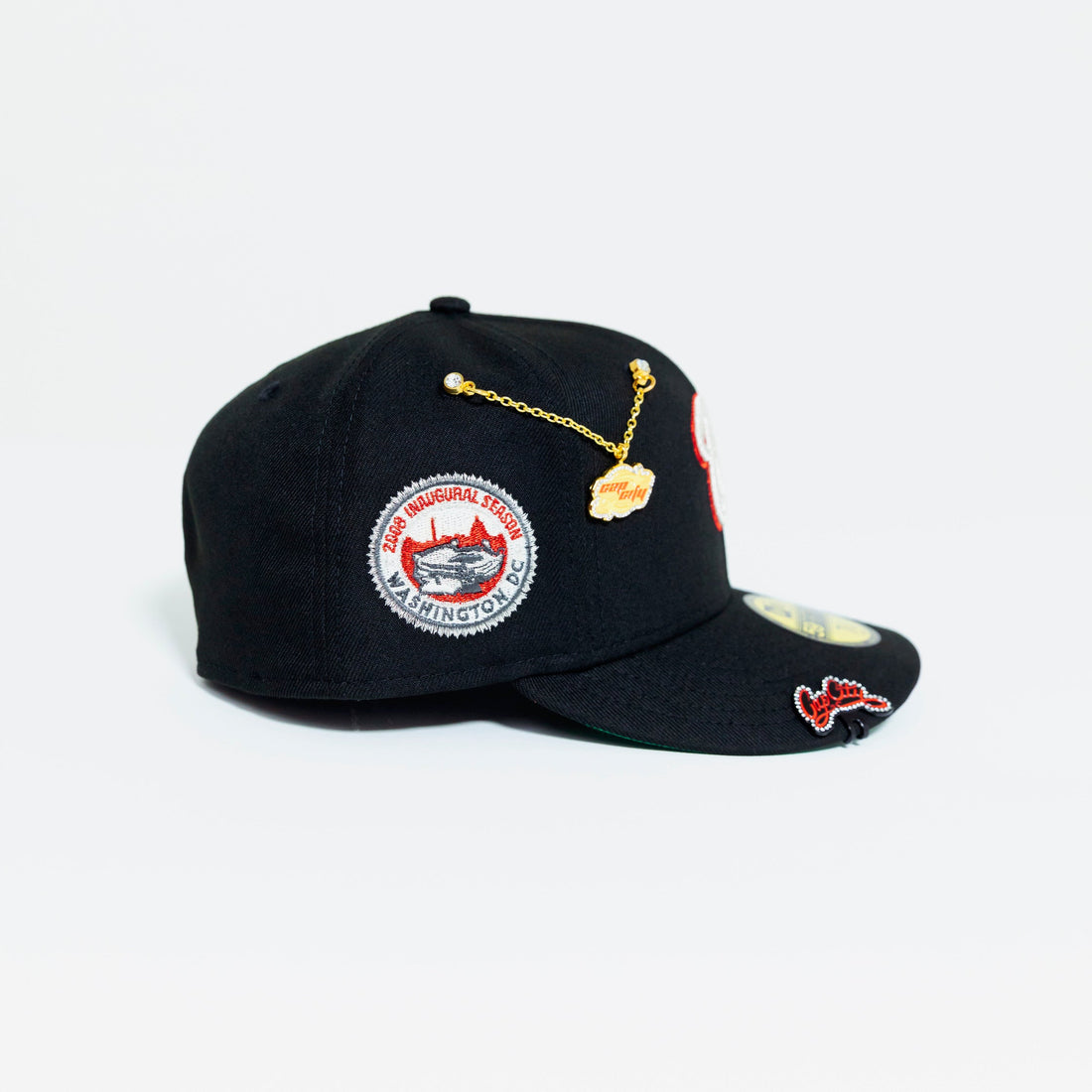 NEW ERA EXCLUSIVE 59FIFTY BLACK WASHINGTON NATIONALS W/ INAUGURAL SEASON SIDE PATCH