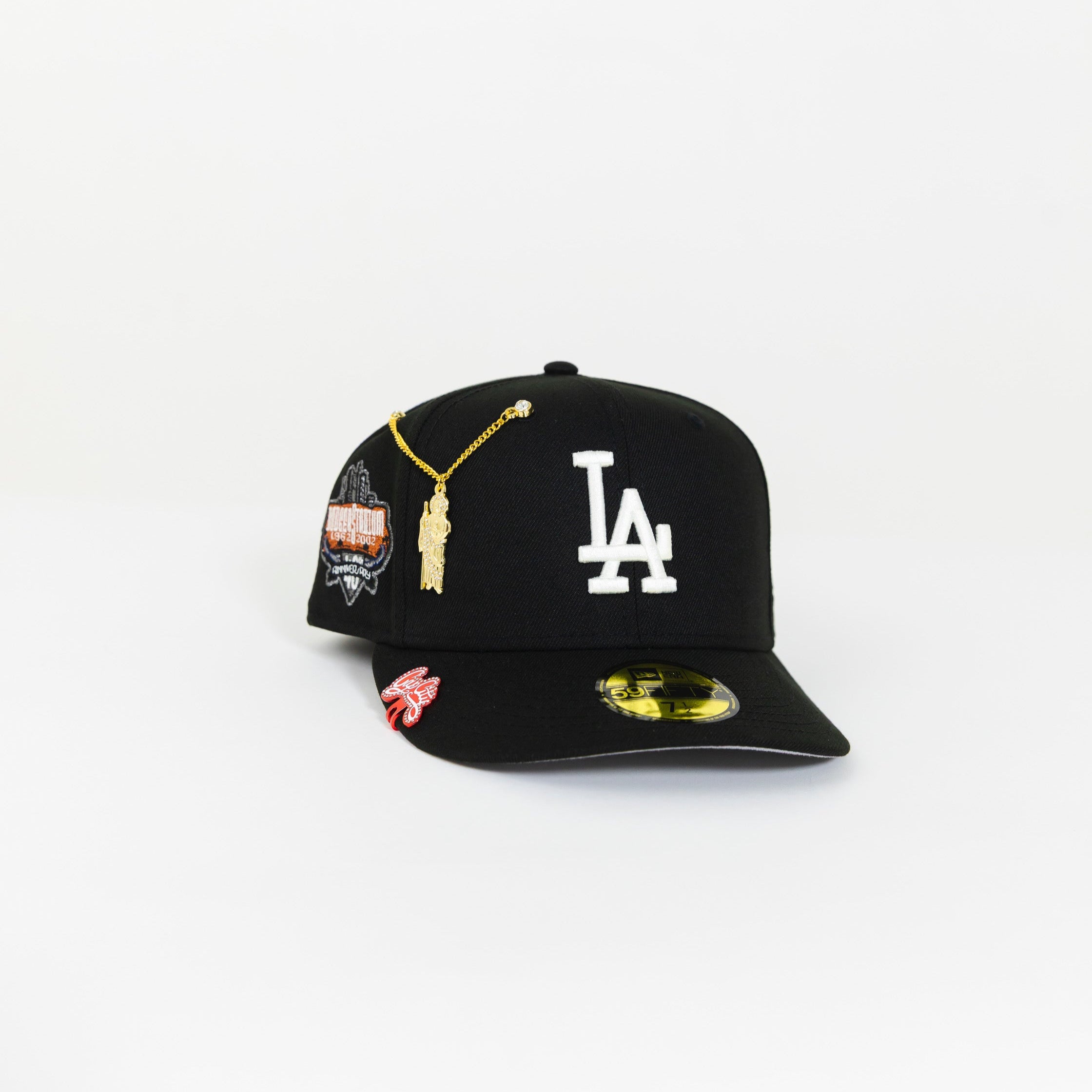 NEW ERA 59FIFTY BLACK LOS ANGELES DODGERS W/ 40TH ANNIVERSARY SIDE PATCH