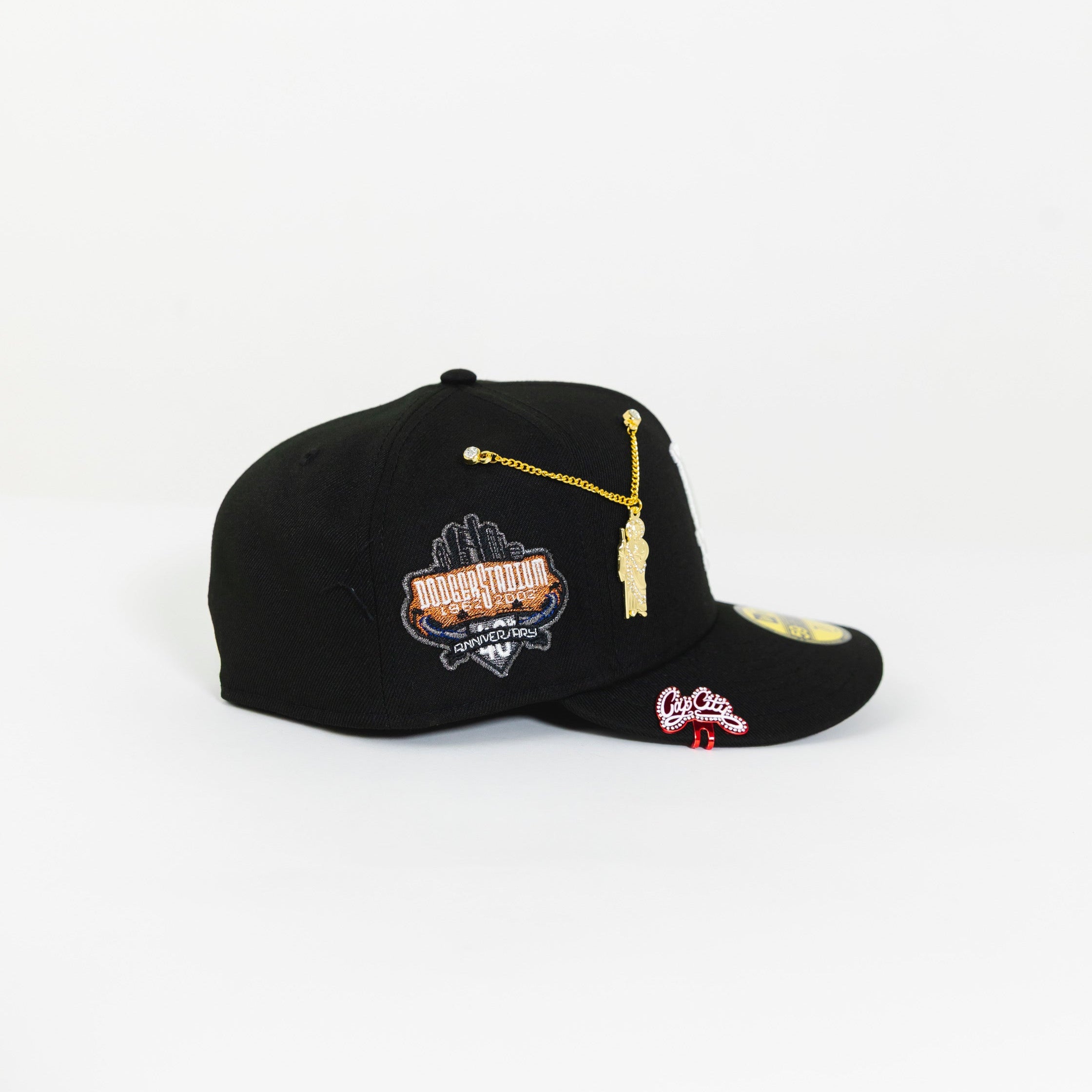NEW ERA 59FIFTY BLACK LOS ANGELES DODGERS W/ 40TH ANNIVERSARY SIDE PATCH