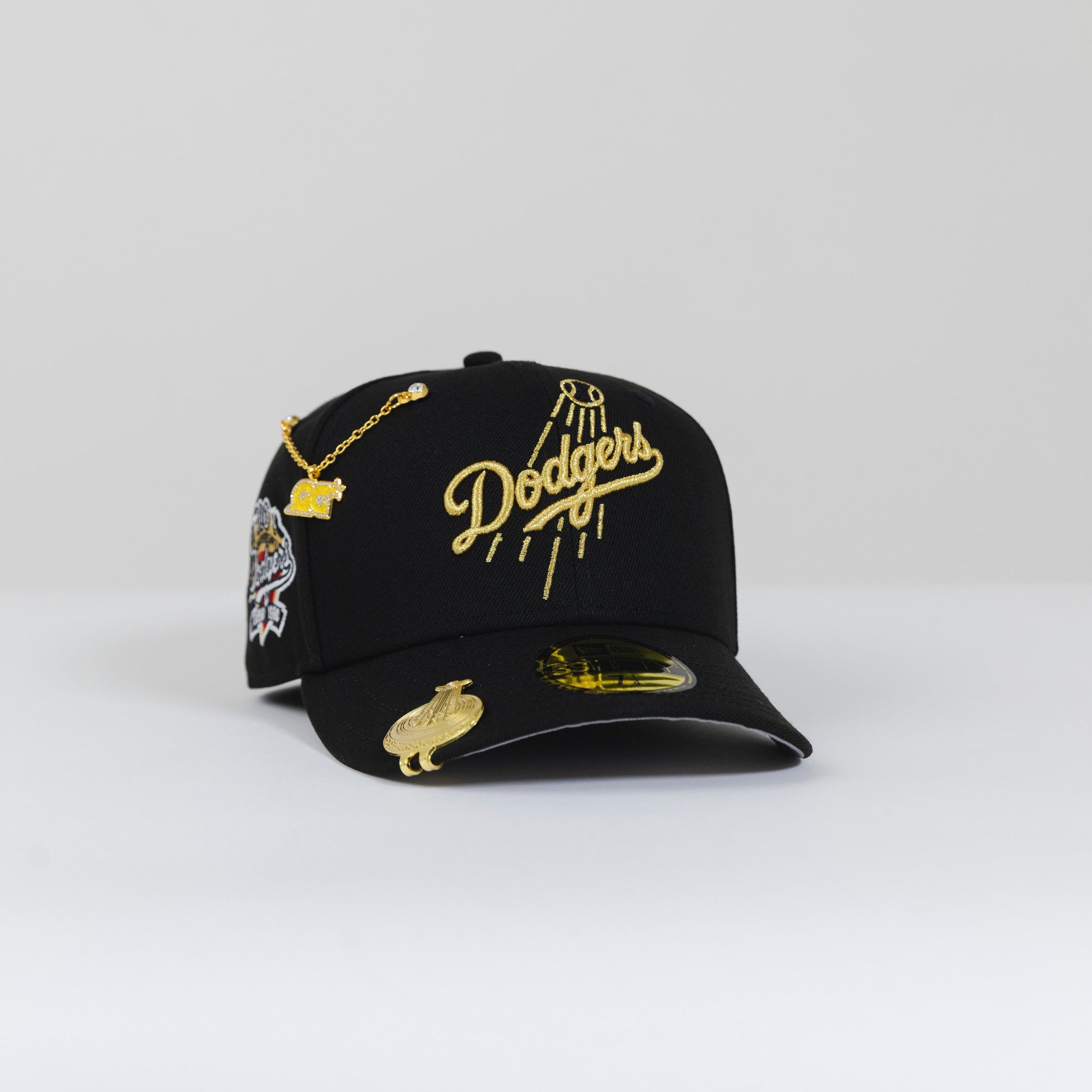 NEW ERA 59FIFTY BLACK LOS ANGELES DODGERS W/ 100TH ANNIVERSARY SIDE PATCH