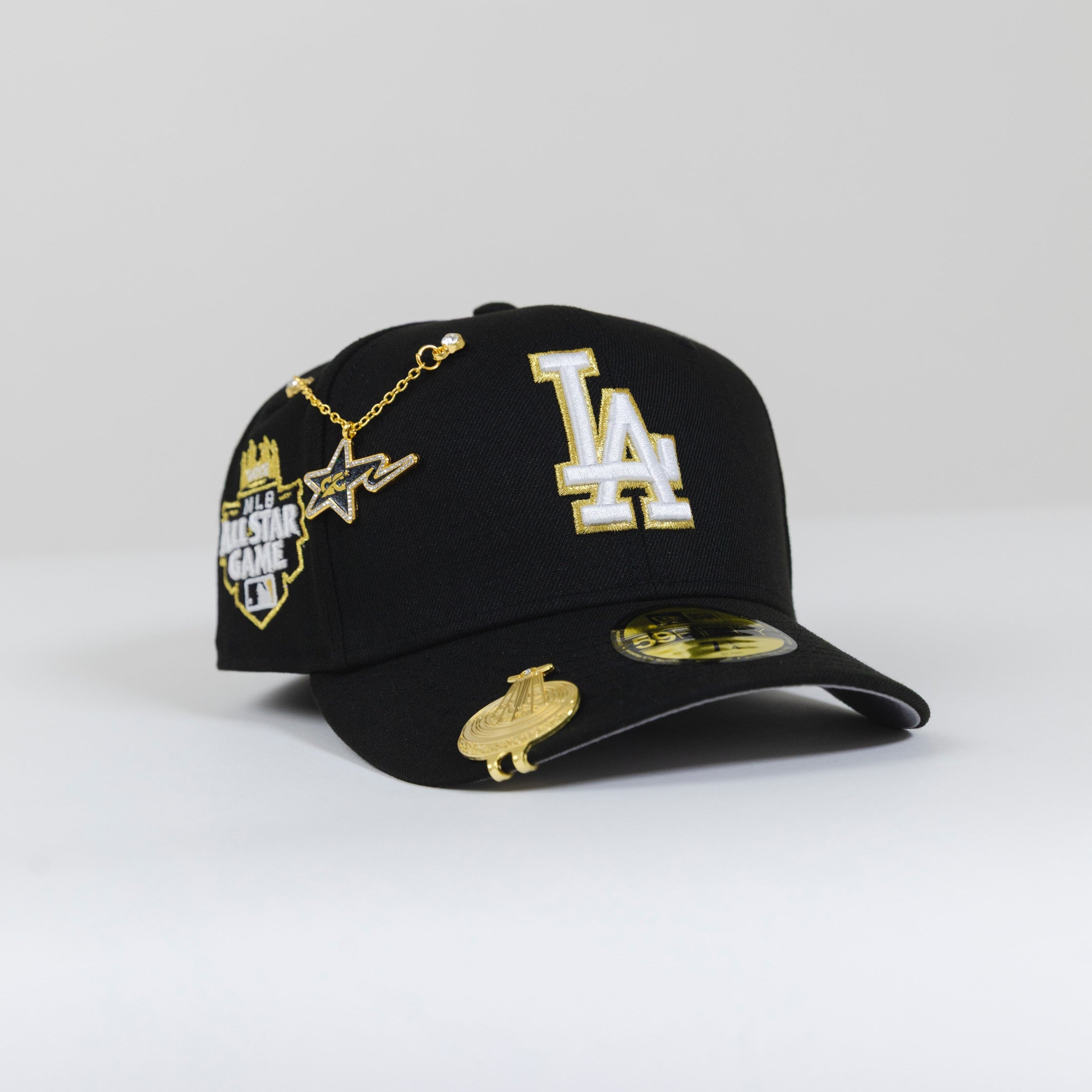 NEW ERA 59FIFTY BLACK LOS ANGELES DODGERS W/ 2012 ALL STAR GAME SIDE PATCH