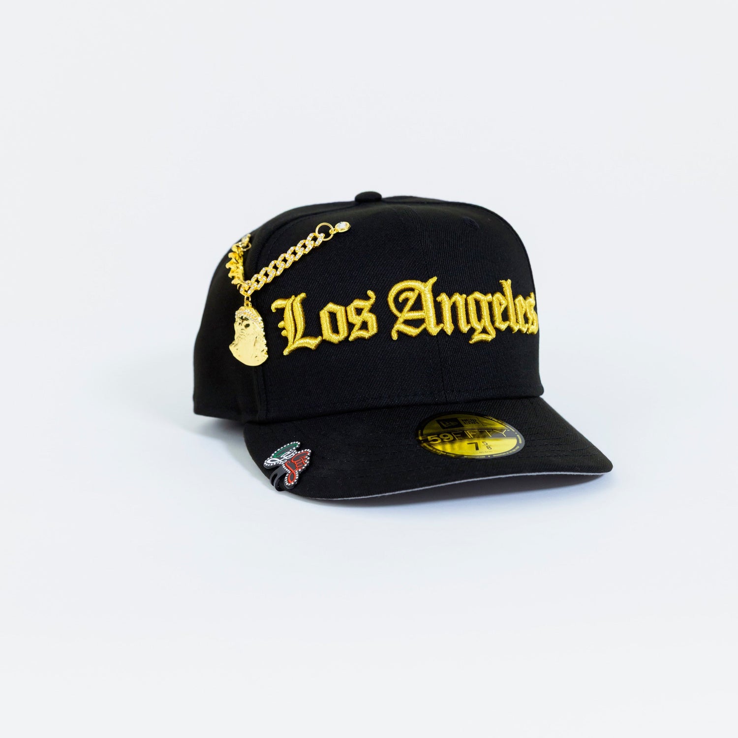 NEW ERA EXCLUSIVE 59FIFTY BLACK LOS ANGELES DODGERS W/ OLD ENGLISH SCRIPT