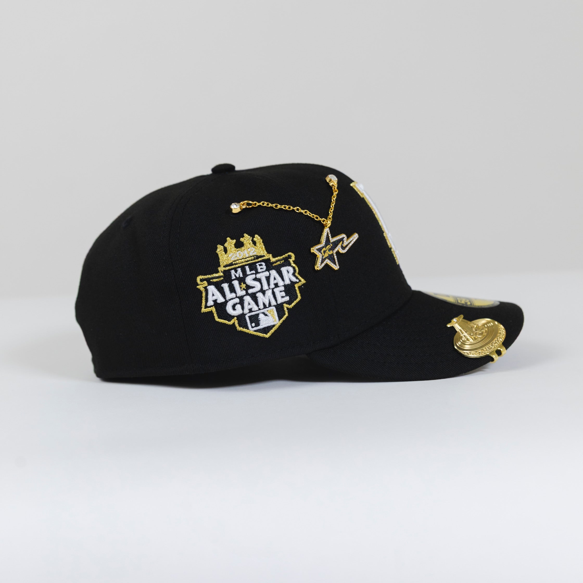 NEW ERA 59FIFTY BLACK LOS ANGELES DODGERS W/ 2012 ALL STAR GAME SIDE PATCH