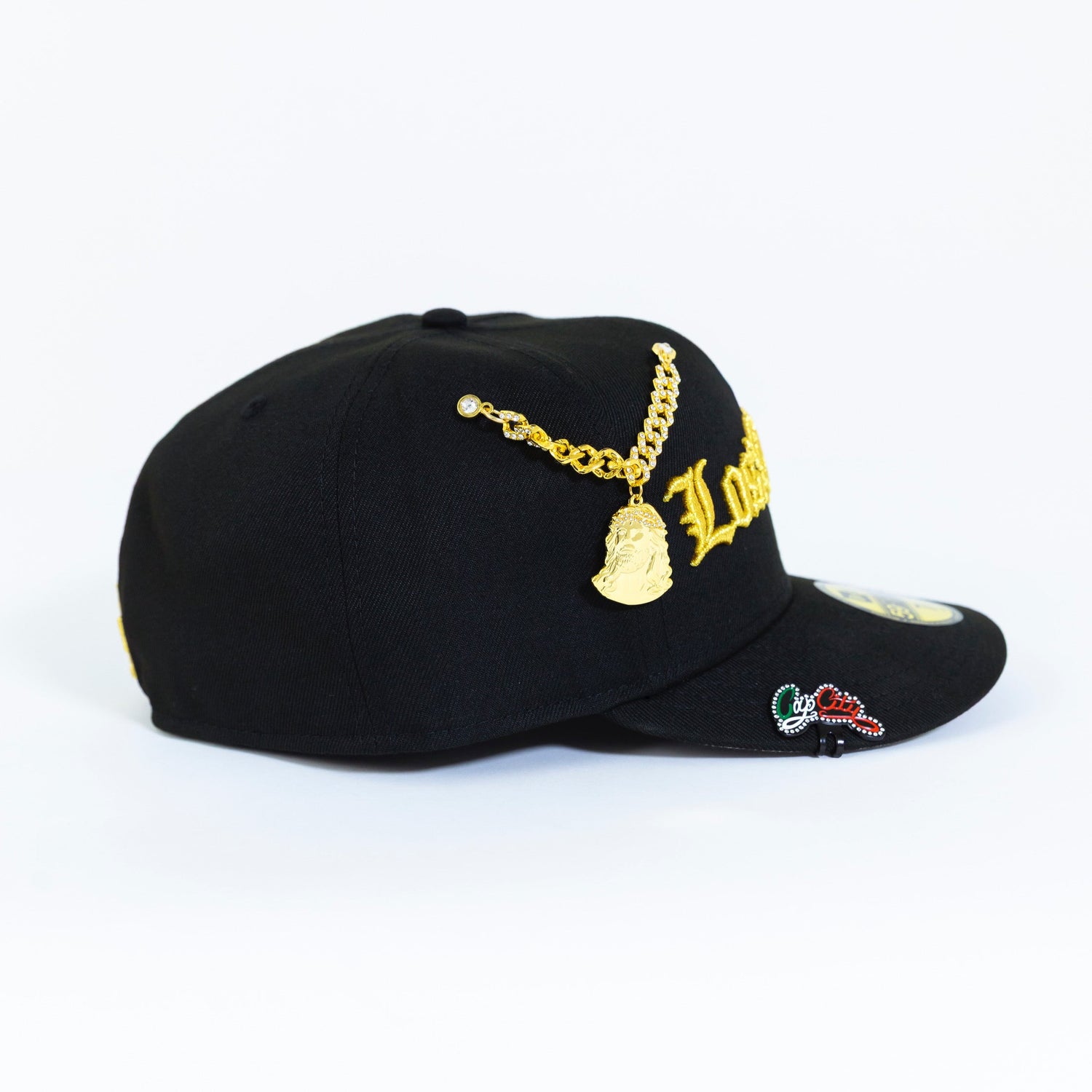 NEW ERA EXCLUSIVE 59FIFTY BLACK LOS ANGELES DODGERS W/ OLD ENGLISH SCRIPT