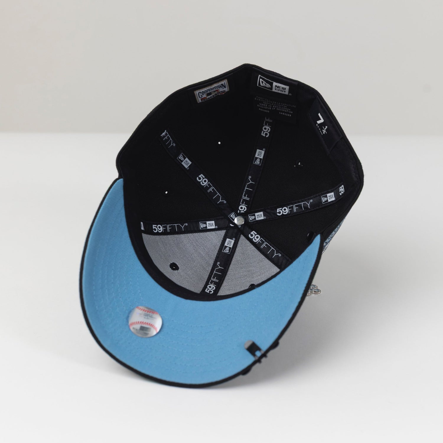 NEW ERA 59FIFTY BLACK LOS ANGELES DODGERS W/ 50TH ANNIVERSARY SIDE PATCH