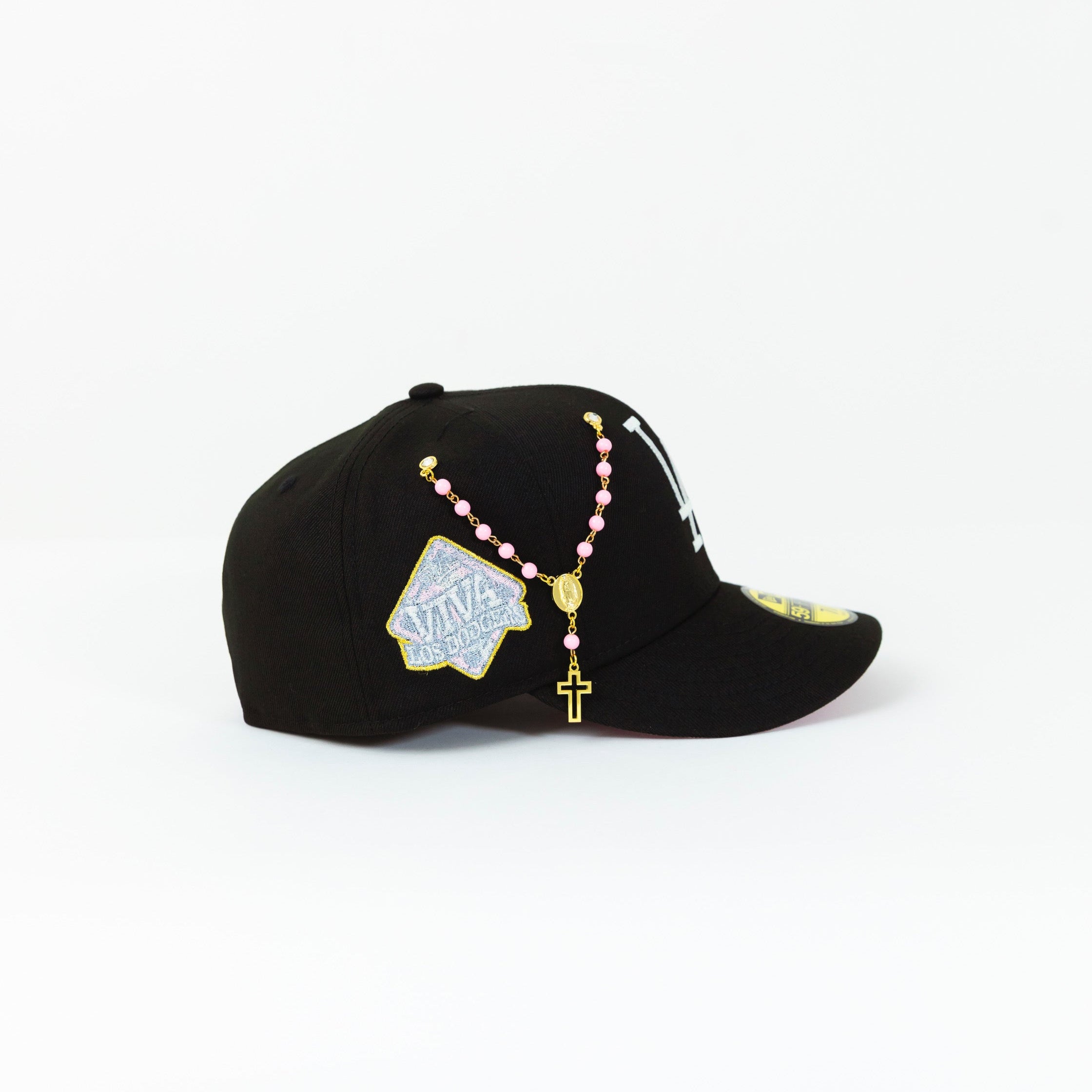 NEW ERA 59FIFTY BLACK LOS ANGELES DODGERS W/ "VIVA LOS DODGERS" SIDE PATCH