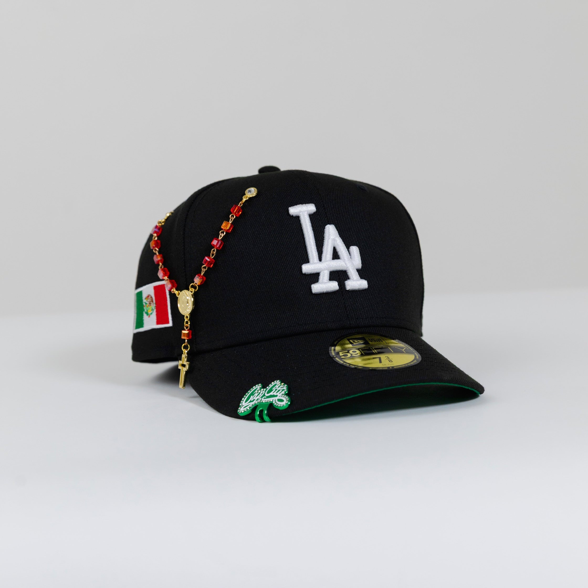 NEW ERA 59FIFTY BLACK LOS ANGELES DODGERS W/ MEXICO FLAG SIDE PATCH