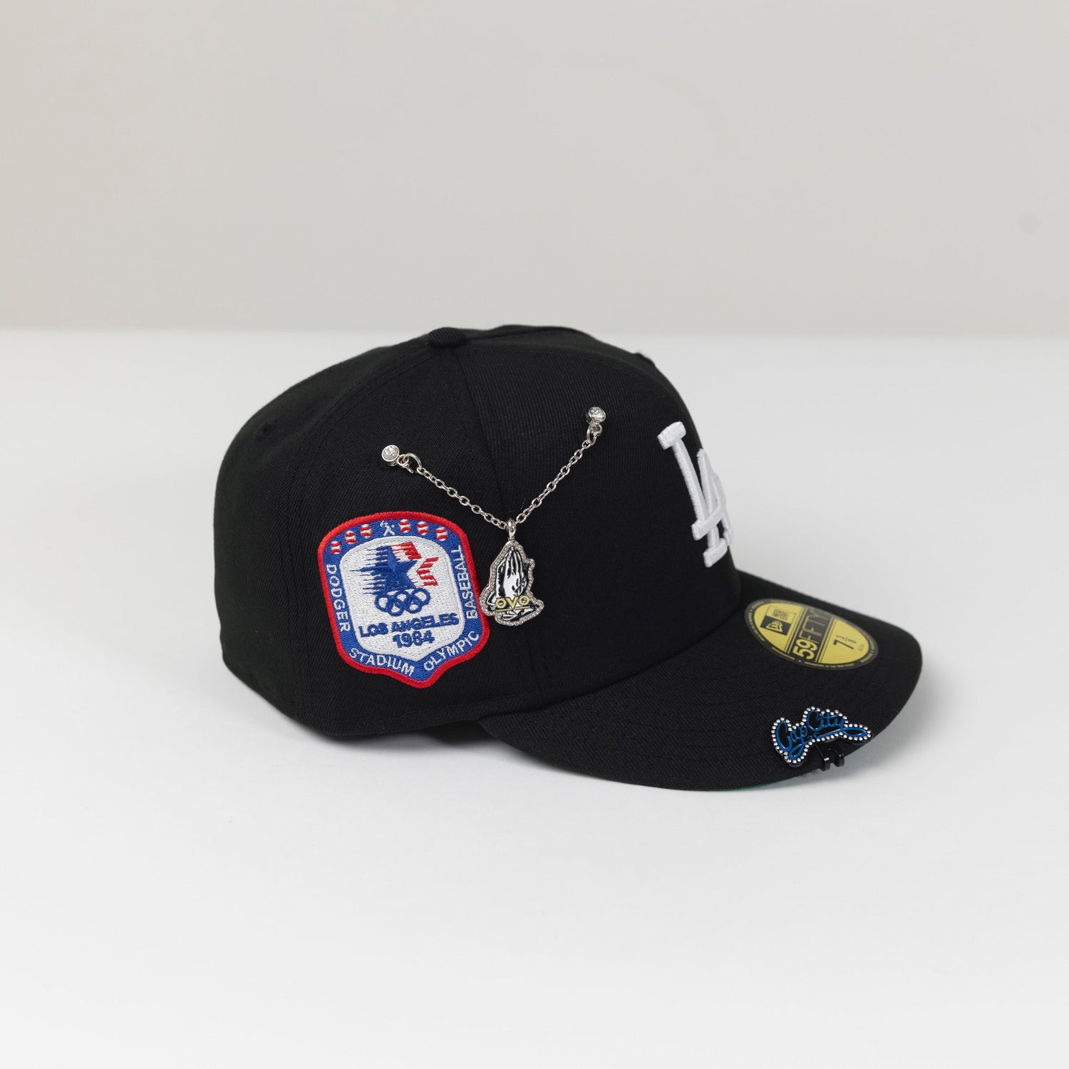 NEW ERA 59FIFTY BLACK LOS ANGELES DODGERS W/ "1984 OLYMPIC BASEBALL' SIDE PATCH