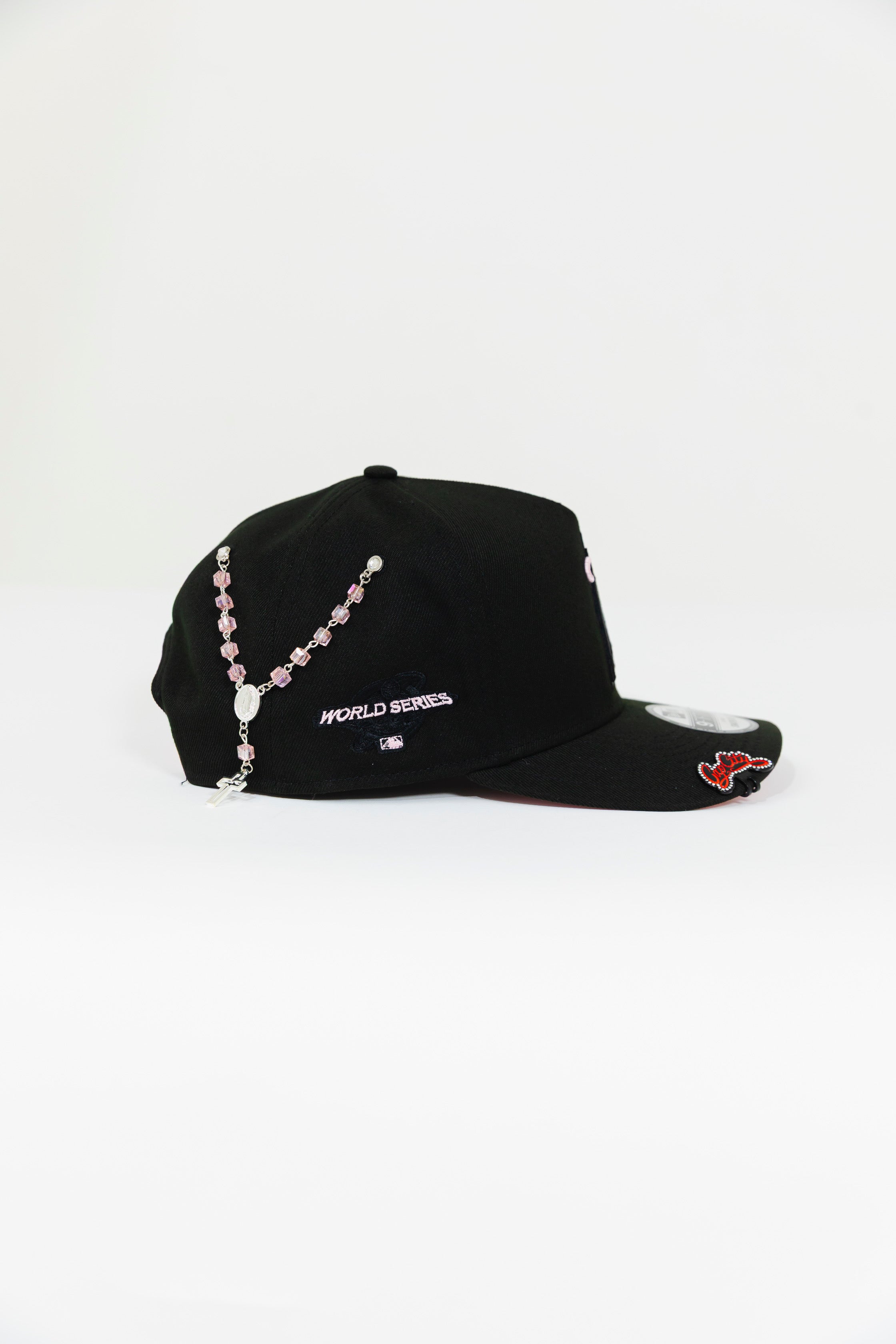 NEW ERA 9FIFTY A-FRAME BLACKED OUT ANAHEIM ANGELS SNAPBACK W/ 2002 WORLD SERIES SIDE PATCH