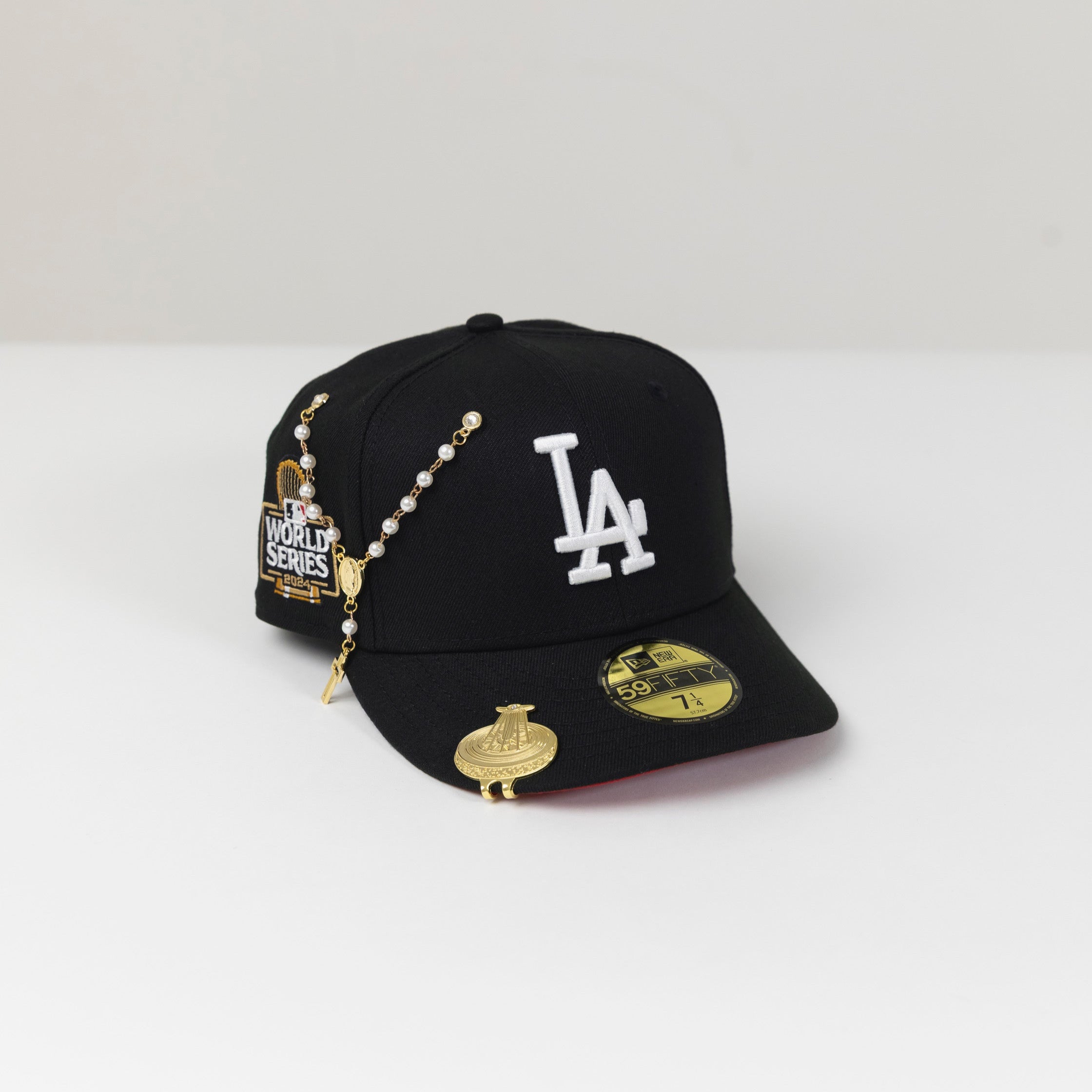 NEW ERA 59FIFTY BLACK LOS ANGELES DODGERS W/ 2024 WORLD SERIES SIDE PATCH