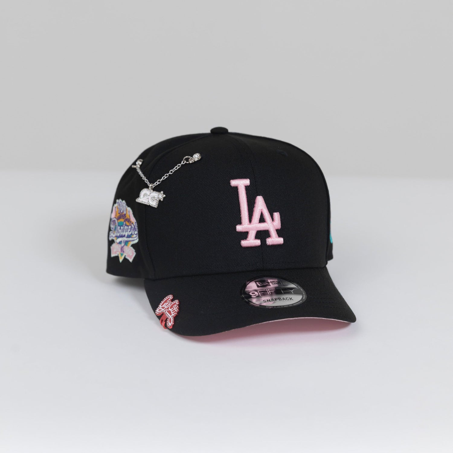 NEW ERA EXCLUSIVE 9FIFTY BLACK LOS ANGELES DODGERS SNAPBACK W/ 100TH ANNIVERSARY SIDE PATCH